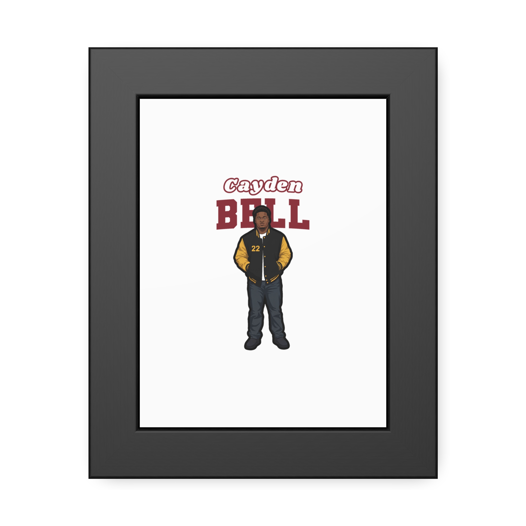 Framed Poster — character_name_arch in Black