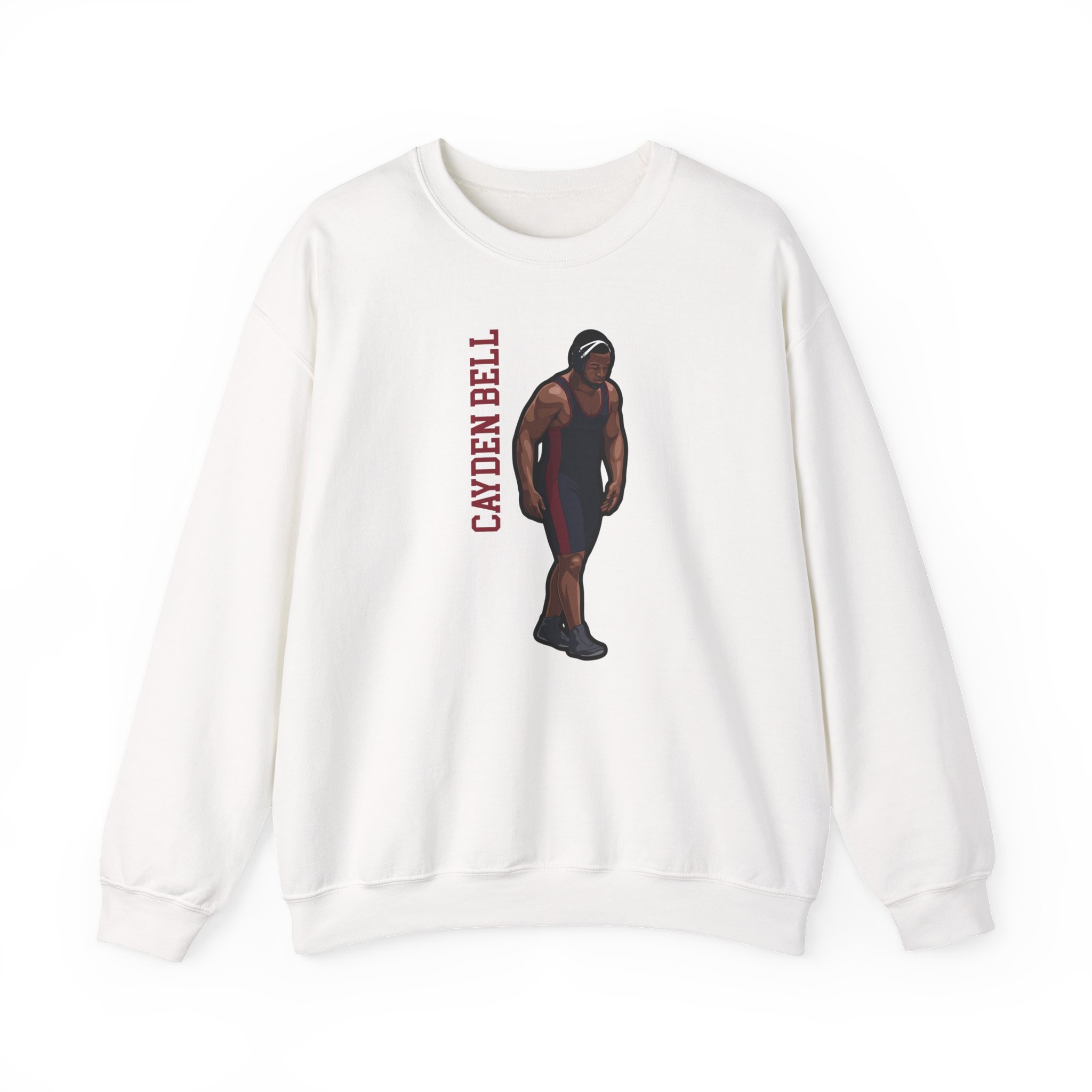 Crewneck Sweatshirt — character_name_vertical in White