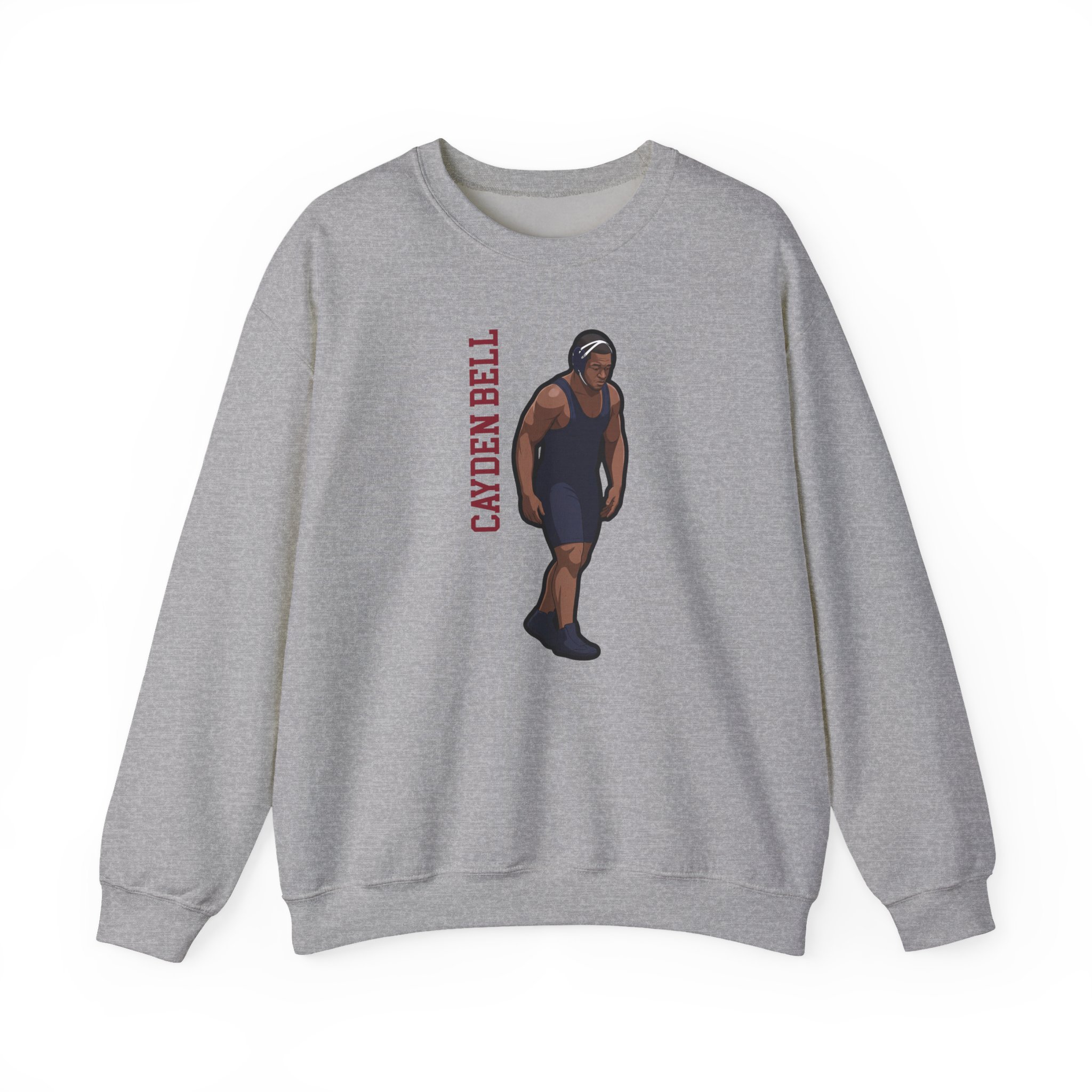 Crewneck Sweatshirt — character_name_vertical in Grey