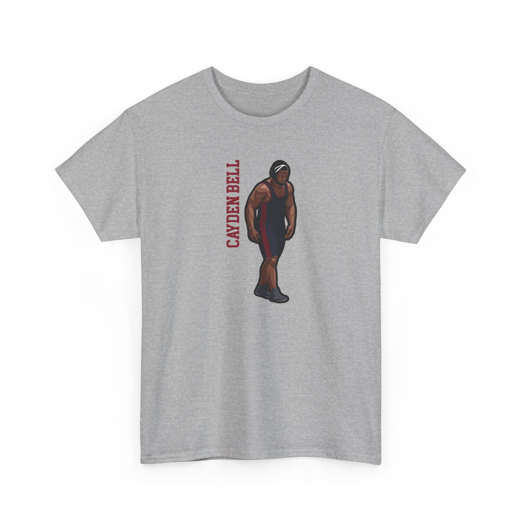 Tee — character_name_vertical in Grey