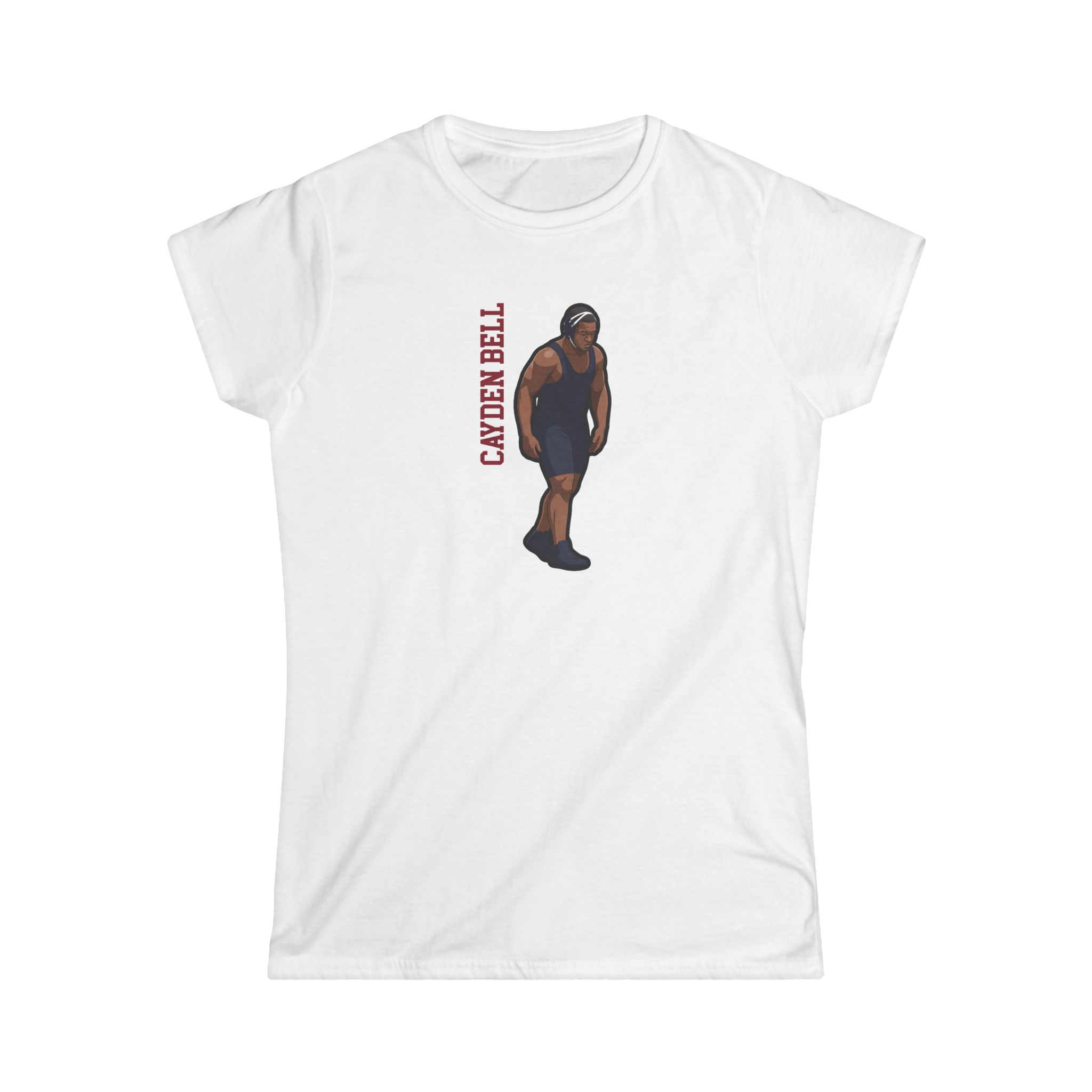Women's Softstyle Tee — character_name_vertical in White