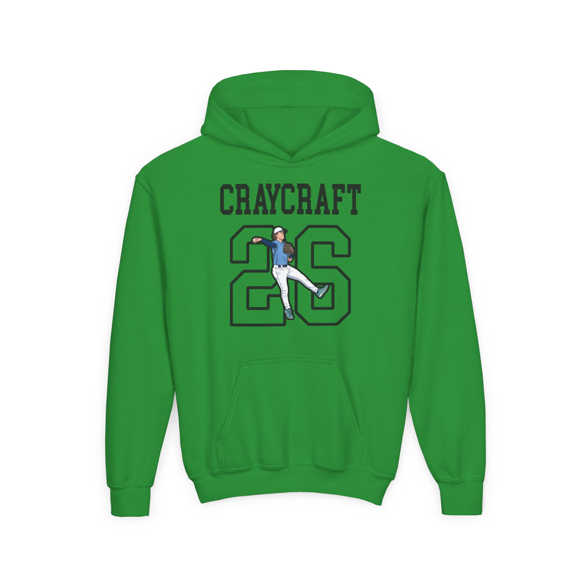 Youth Hoodie — character_shirsey in Green