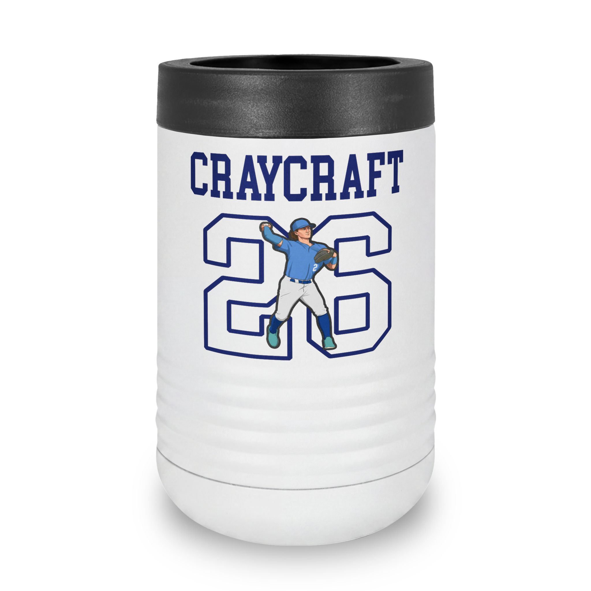 Stainless Can Cooler — character_shirsey in White
