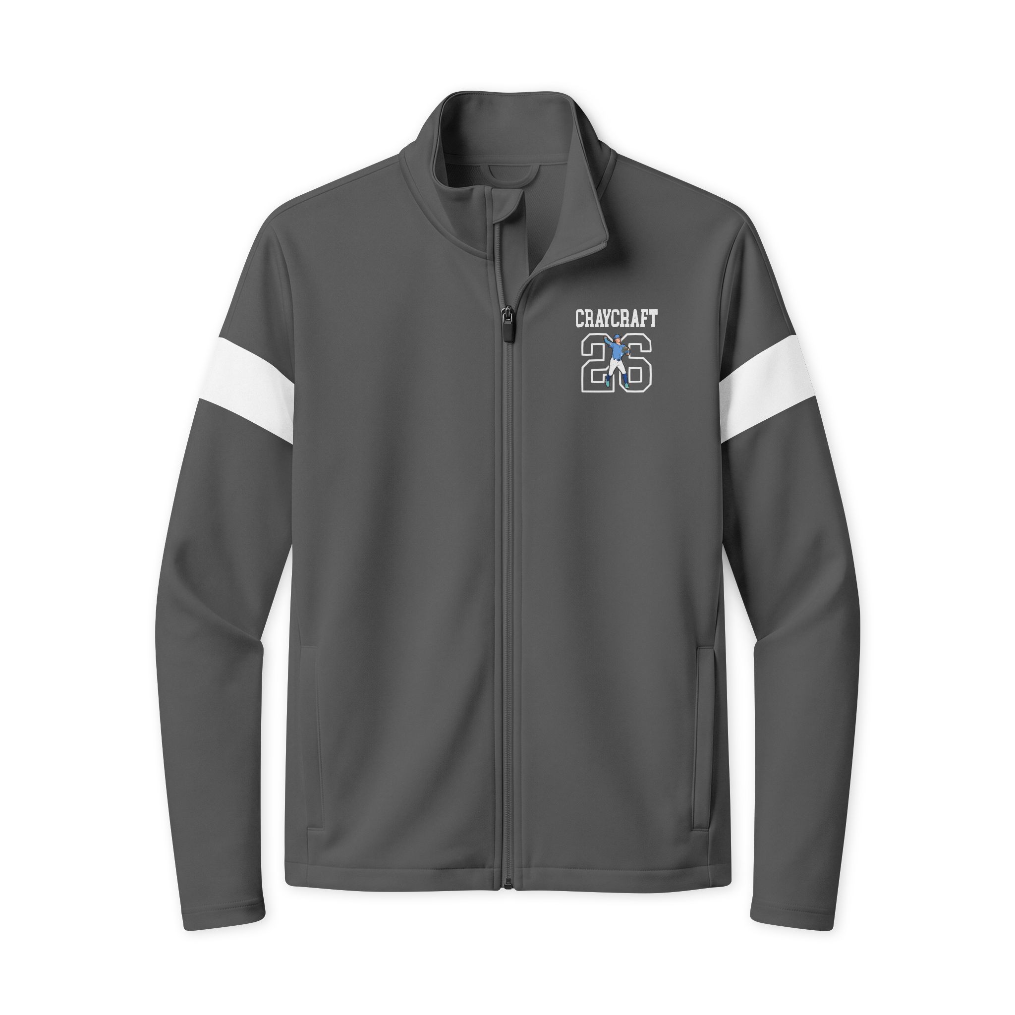 Travel Full-Zip Jacket — character_shirsey in Iron Grey/ White