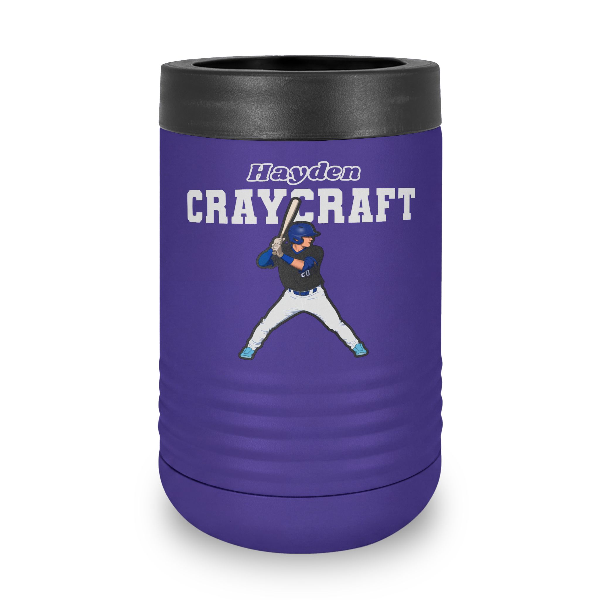 Stainless Can Cooler — character_name_arch in Purple