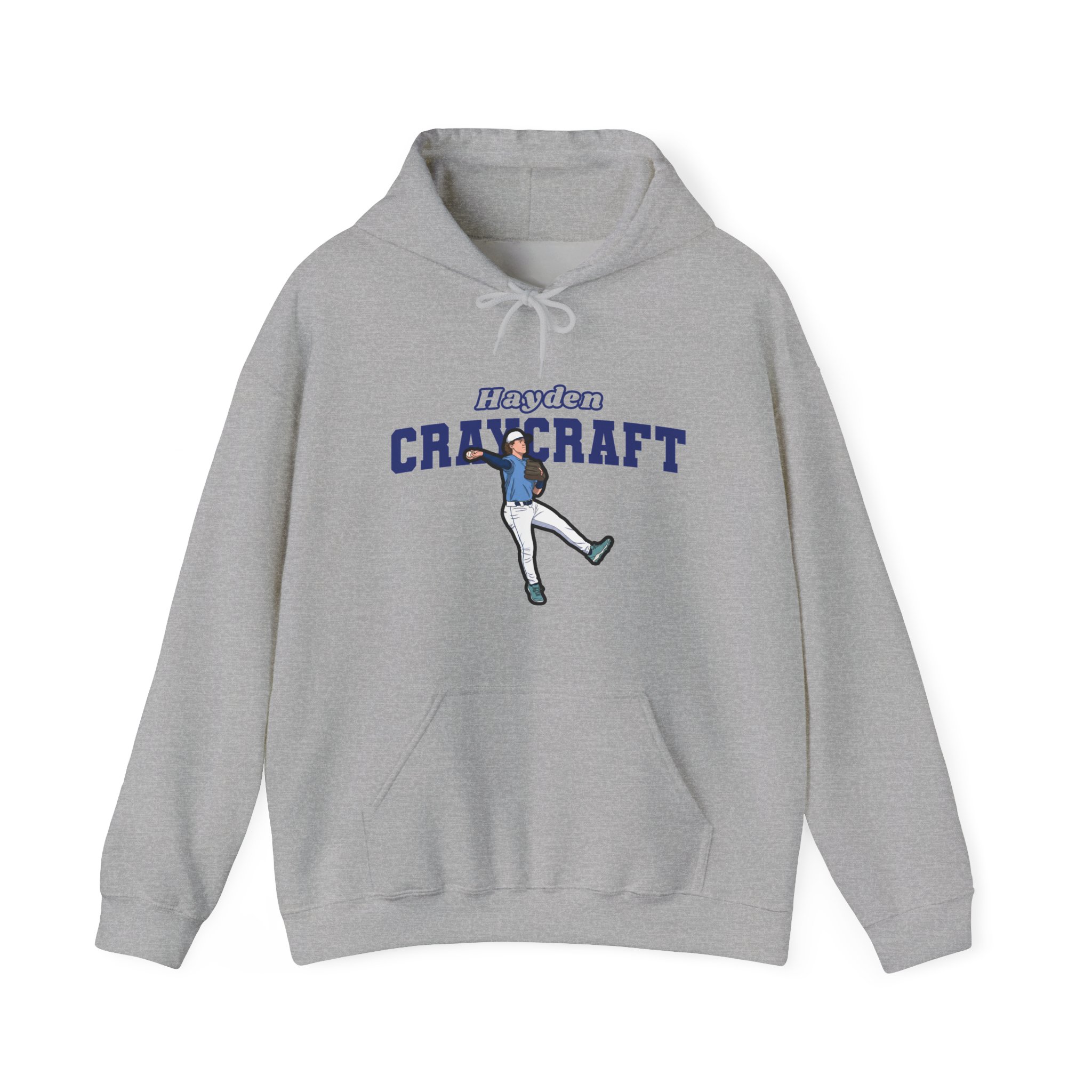 Hoodie — character_name_arch in Grey