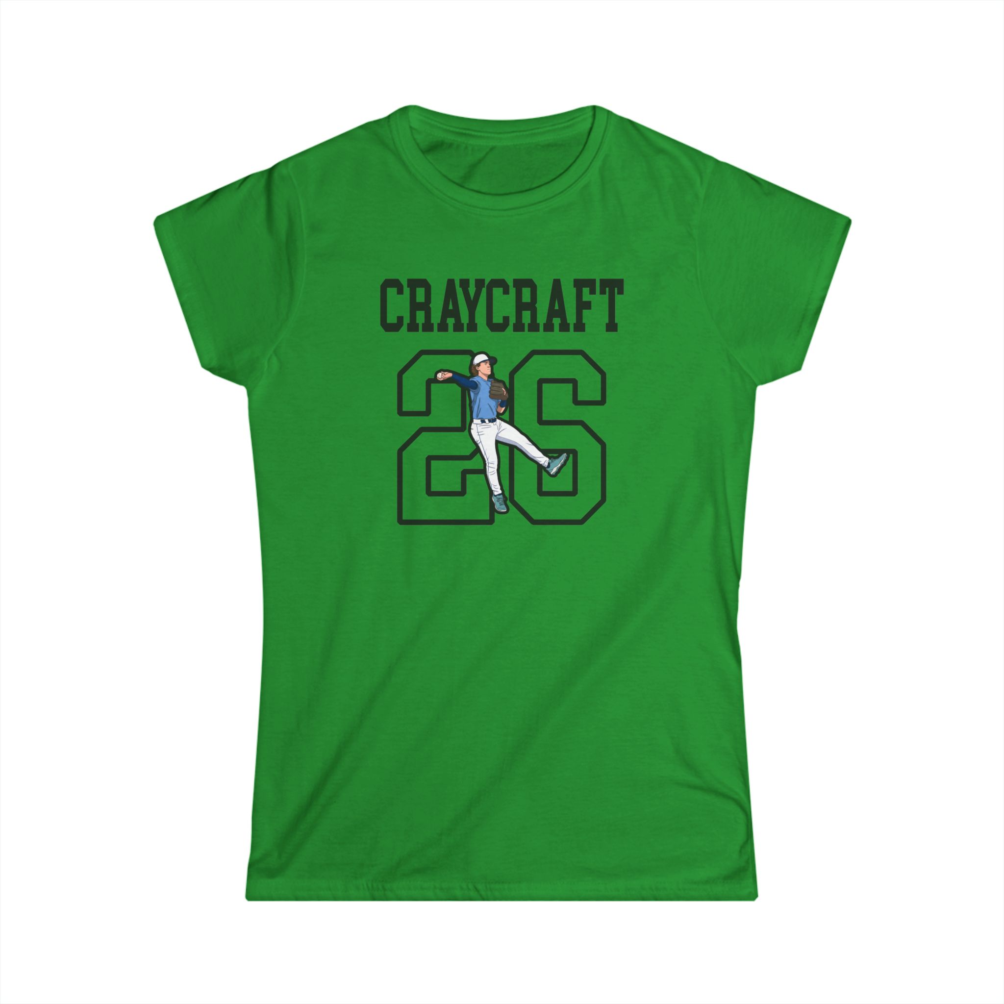 Women's Softstyle Tee — character_shirsey in Green