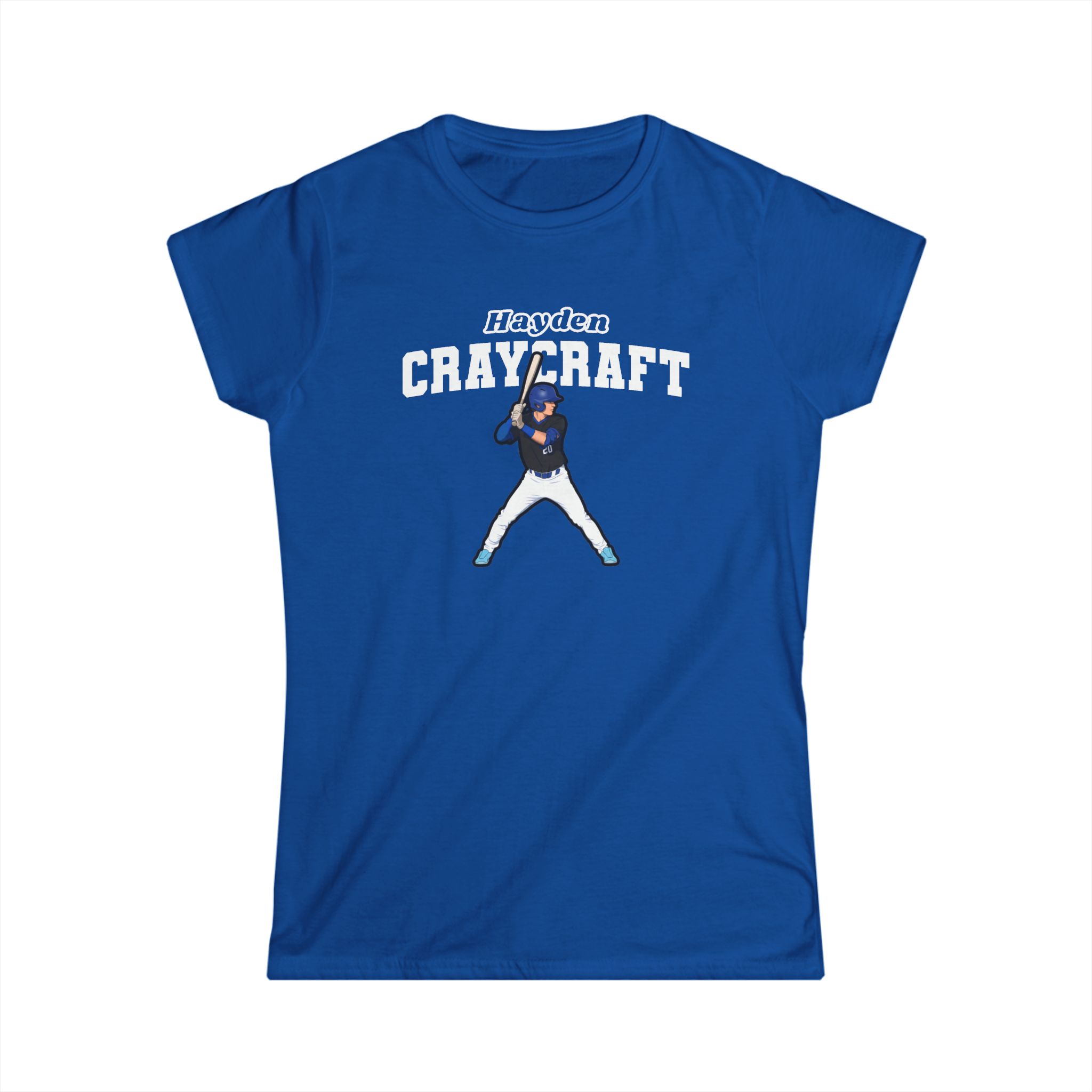 Women's Softstyle Tee — character_name_arch in Royal