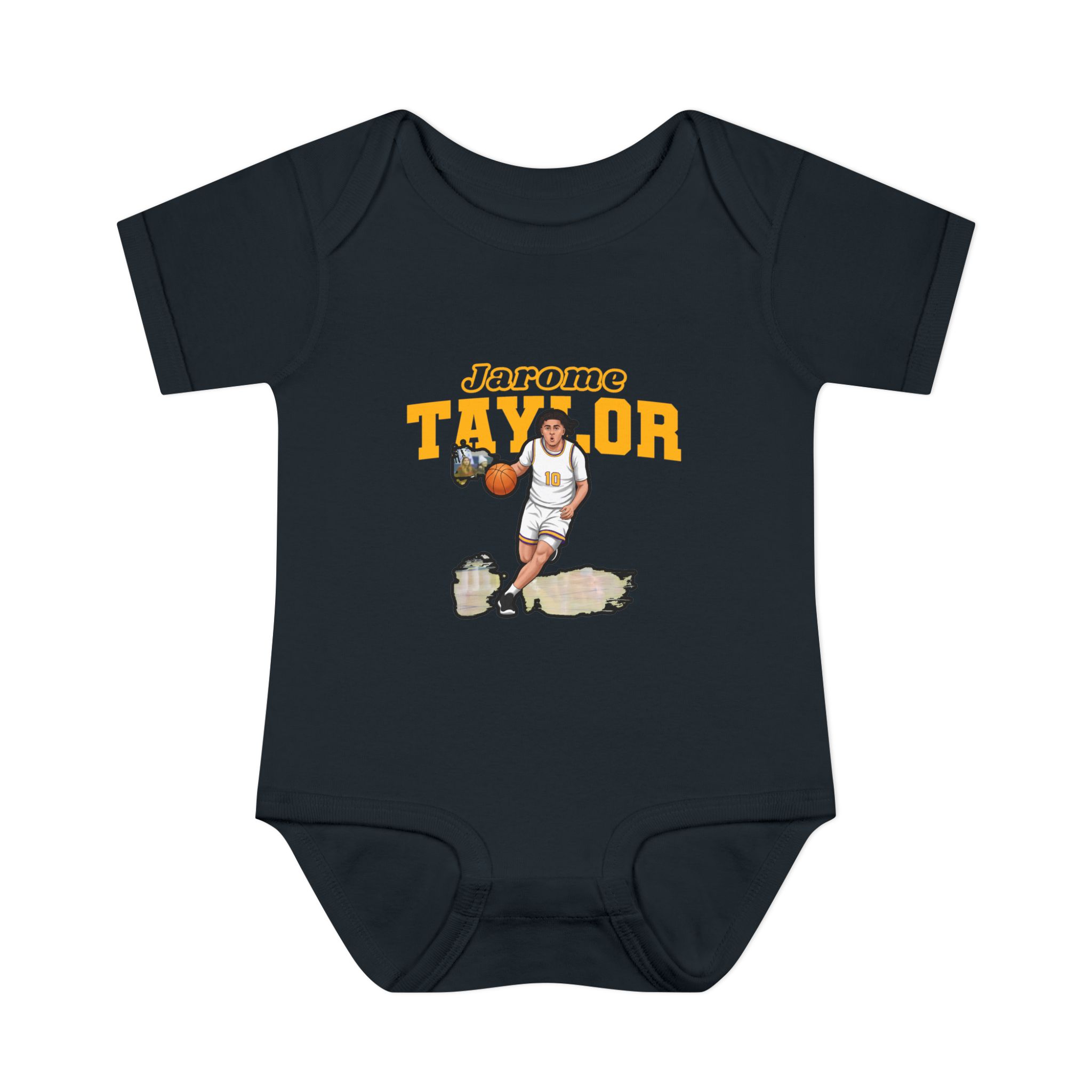 Baby Onesie — character_name_arch in Black
