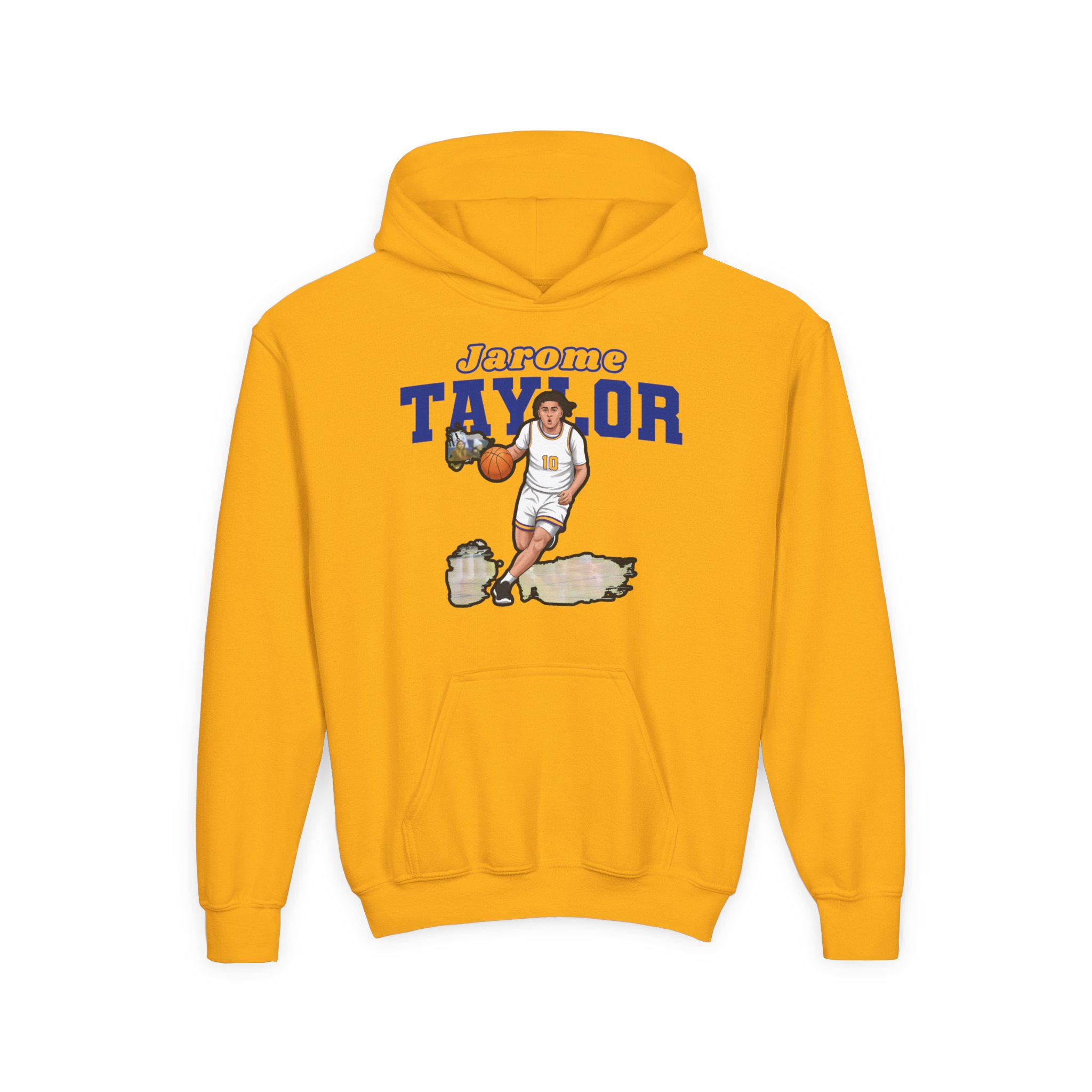 Youth Hoodie — character_name_arch in Gold