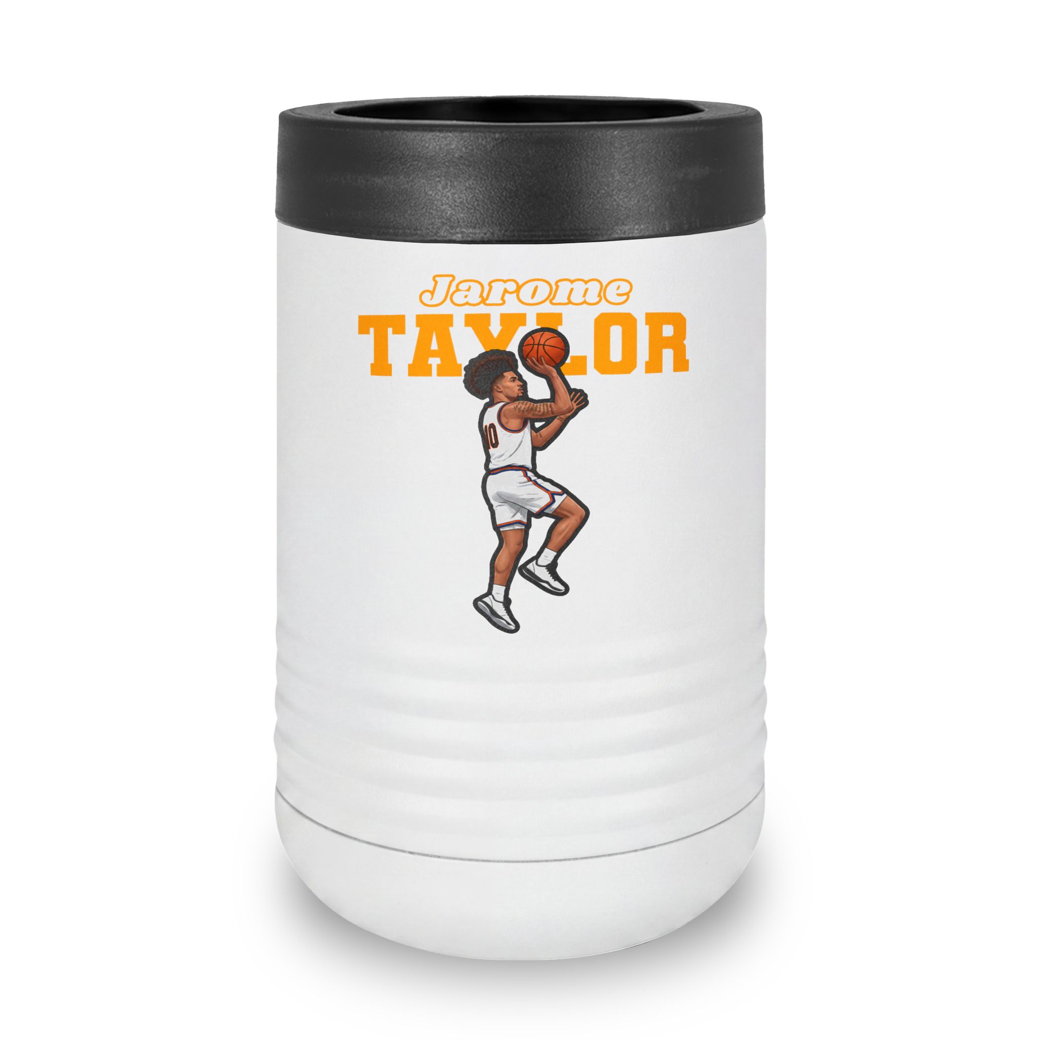 Stainless Can Cooler — character_name_arch in White