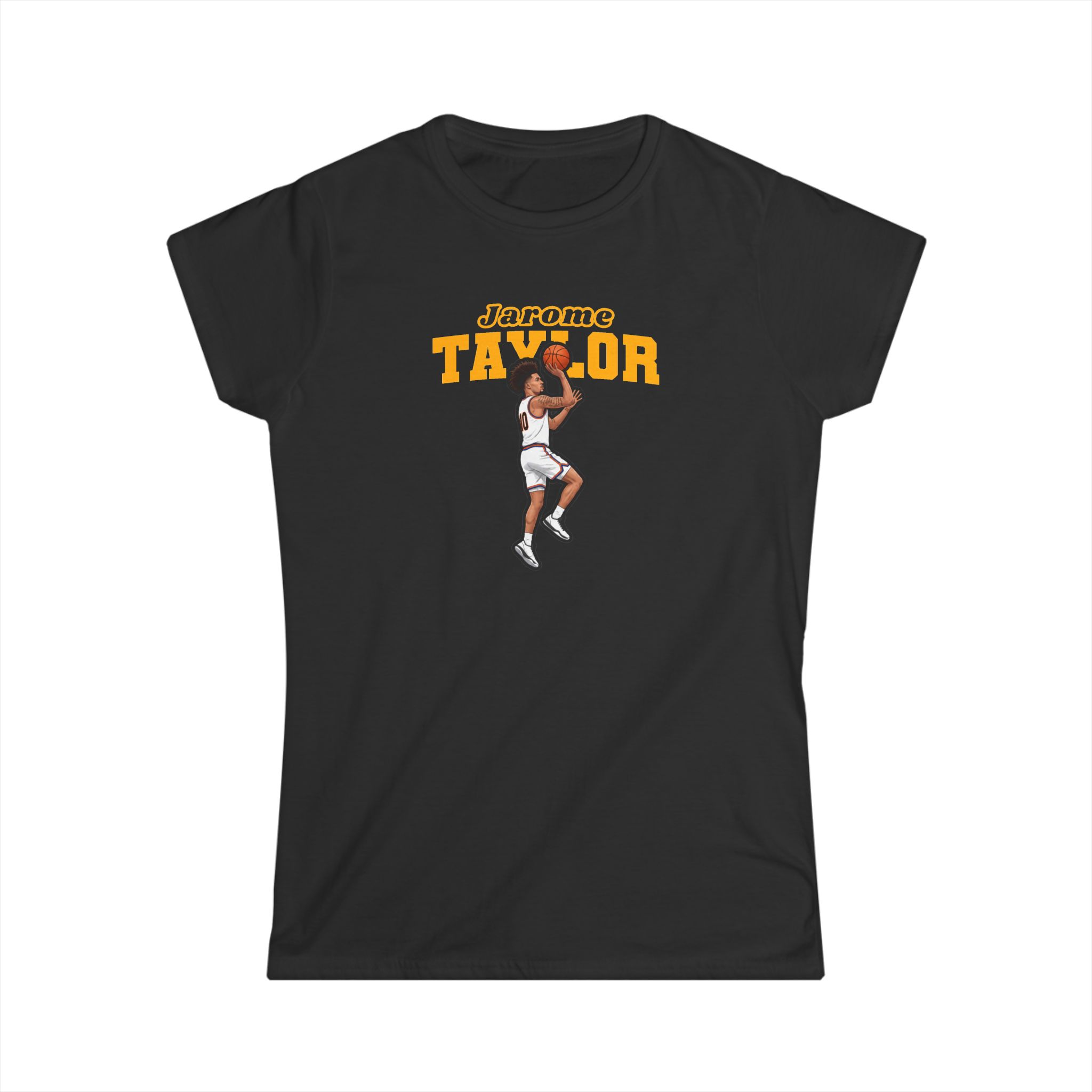 Women's Softstyle Tee — character_name_arch in Black
