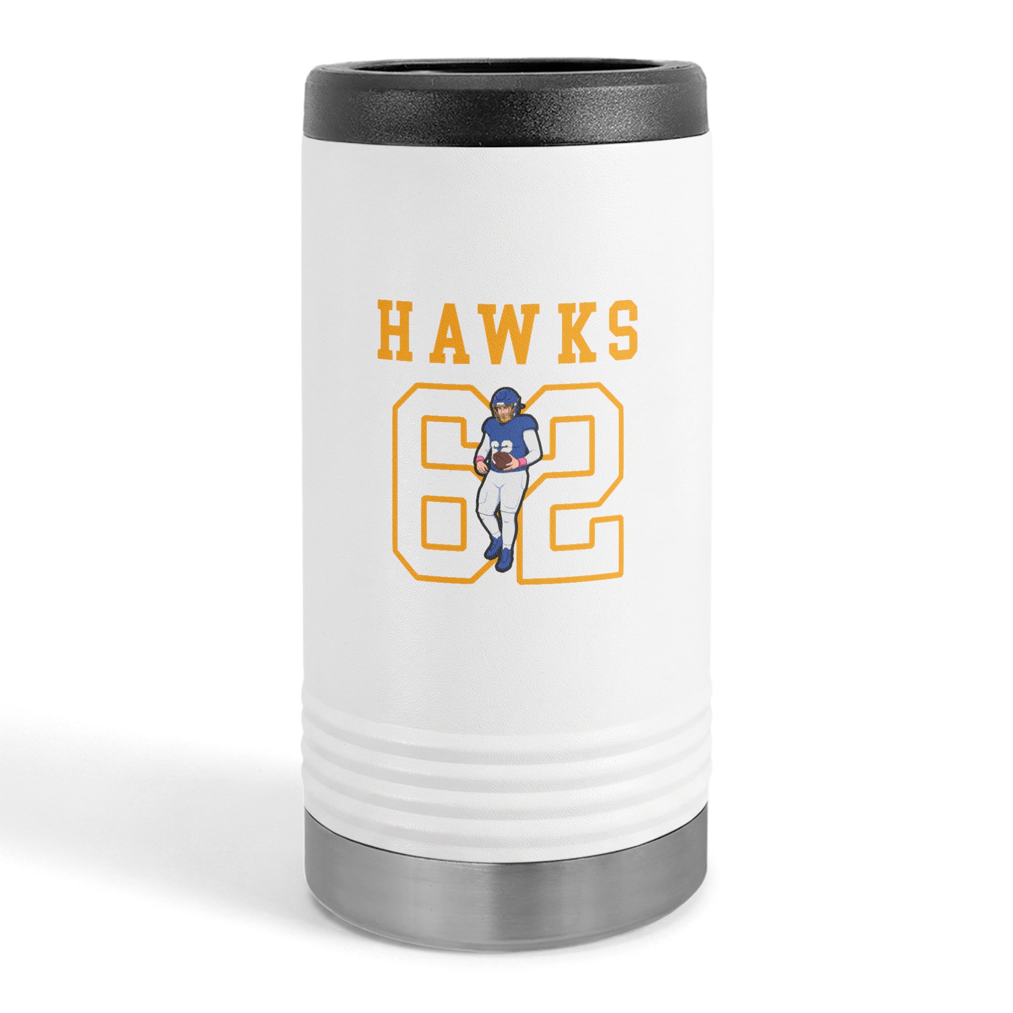 Slim Stainless Can Cooler — character_shirsey in White