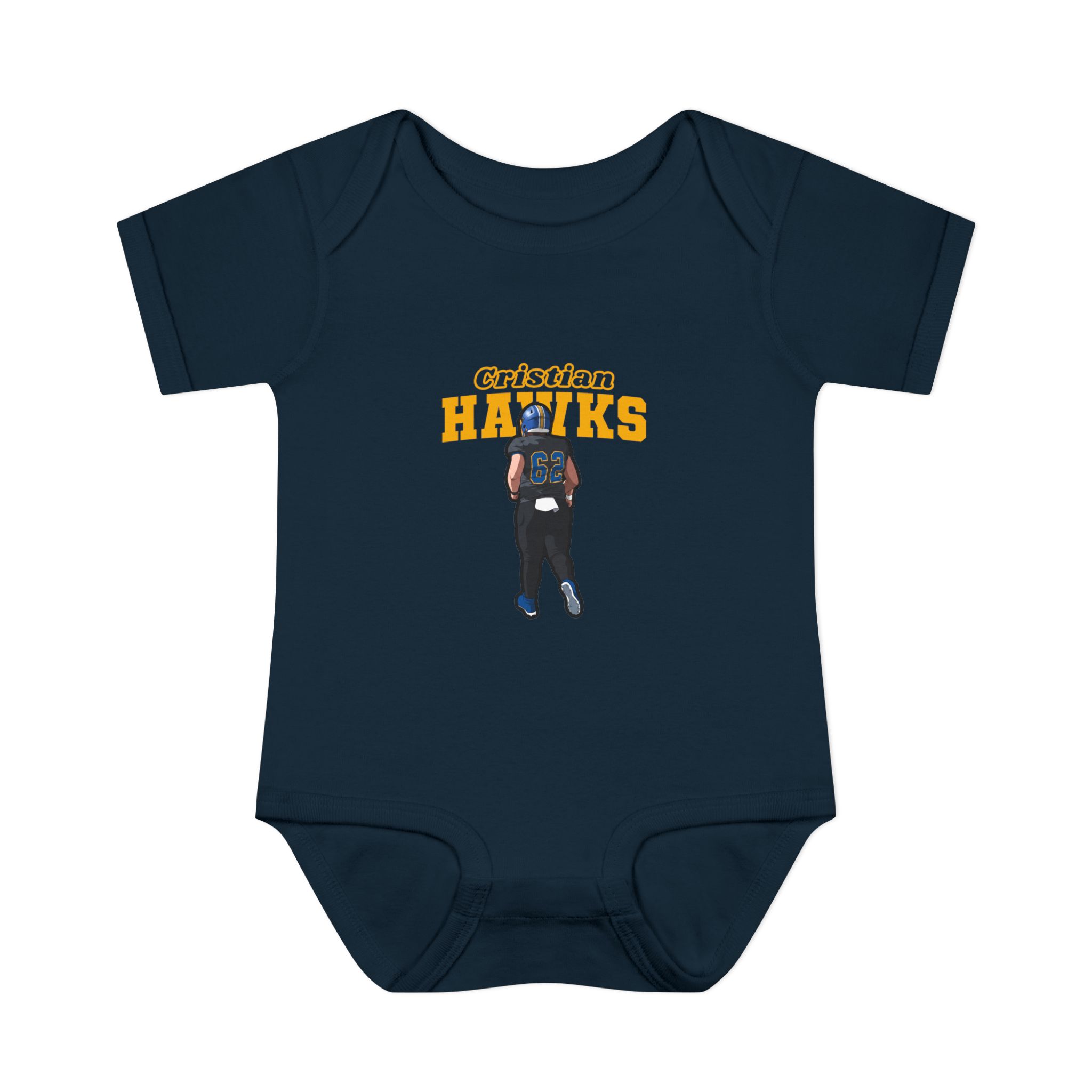 Baby Onesie — character_name_arch in Navy