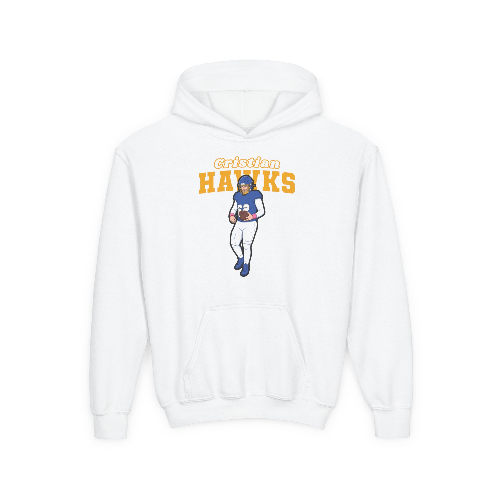 Youth Hoodie — character_name_arch in White