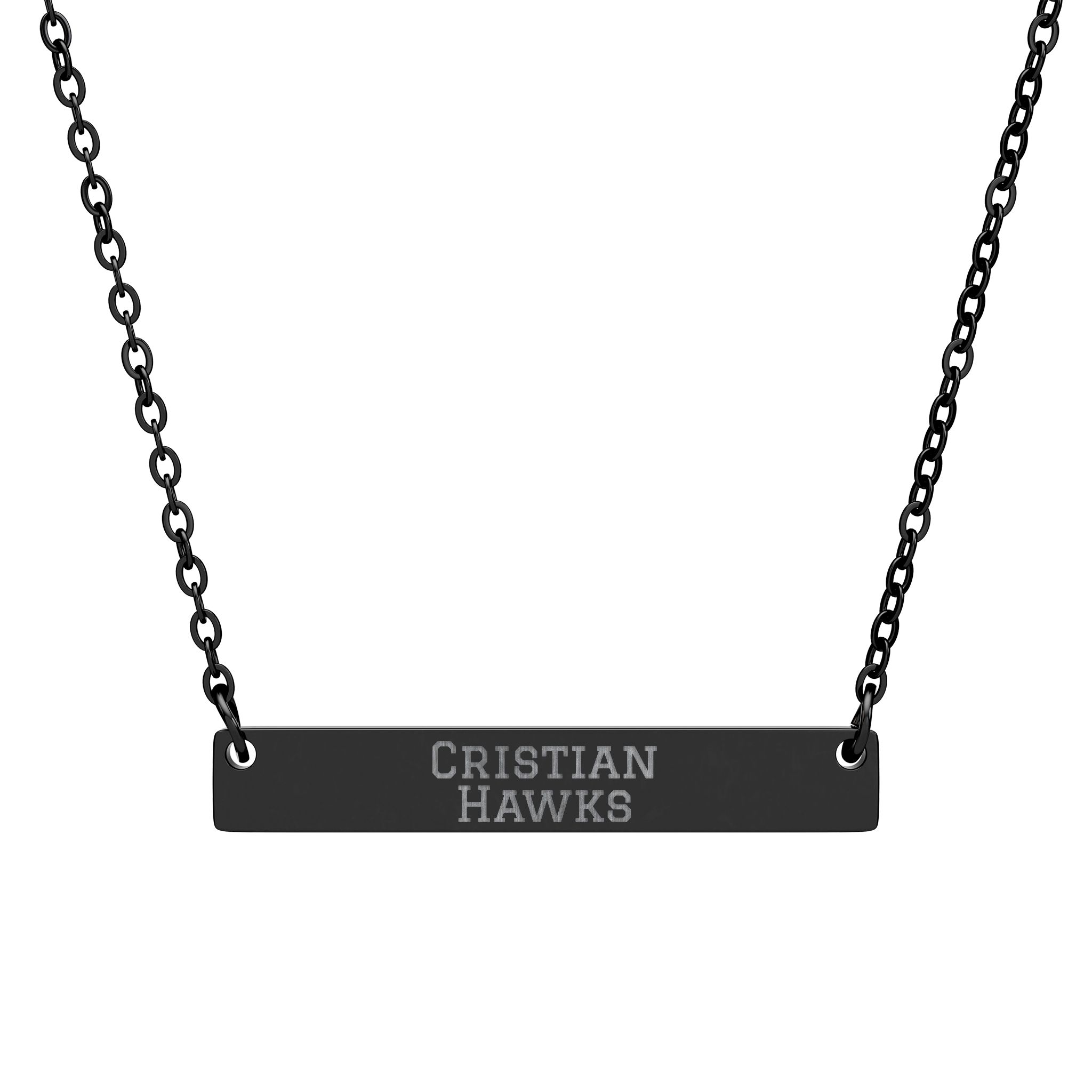 Engraved Bar Necklace — Classic in Black