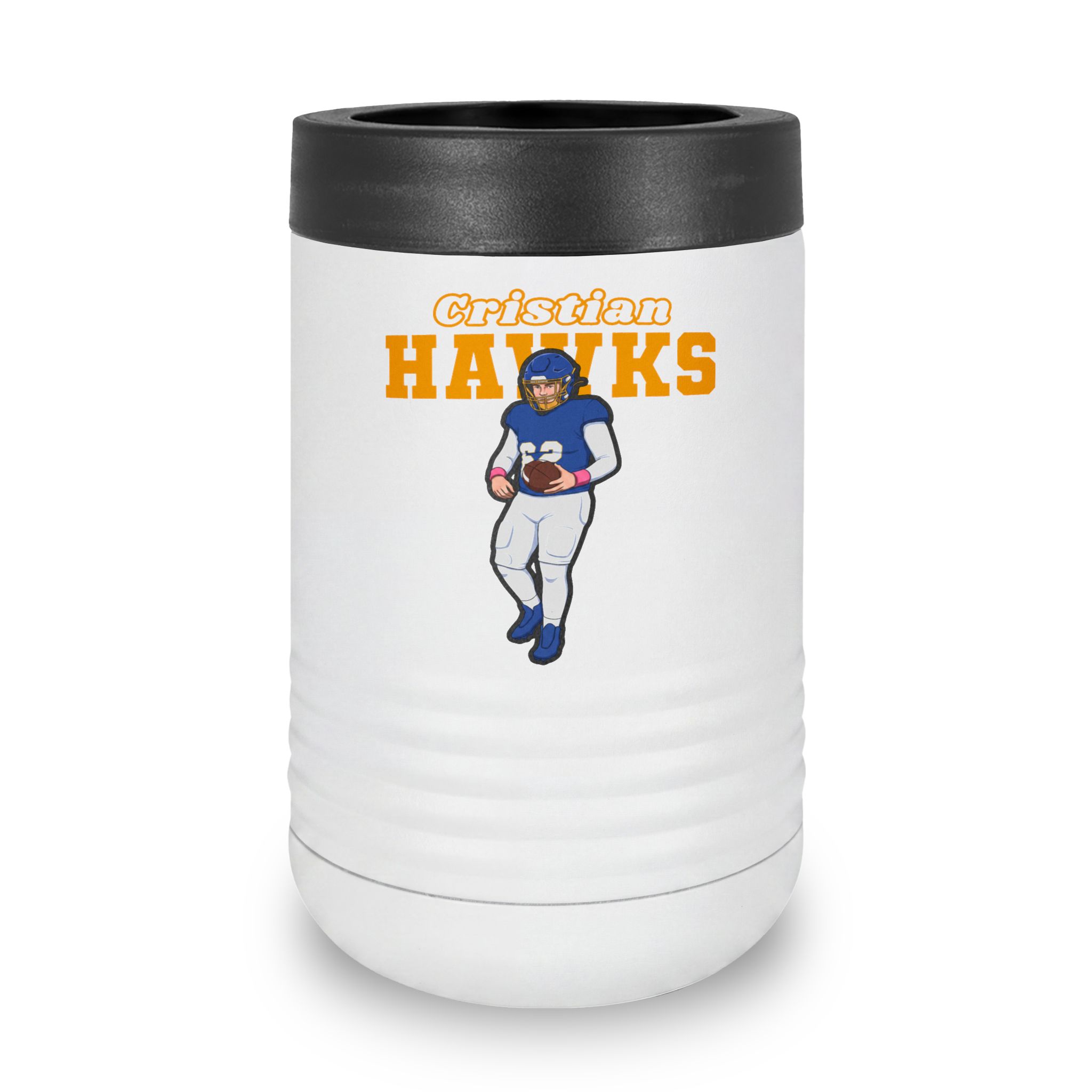 Stainless Can Cooler — character_name_arch in White