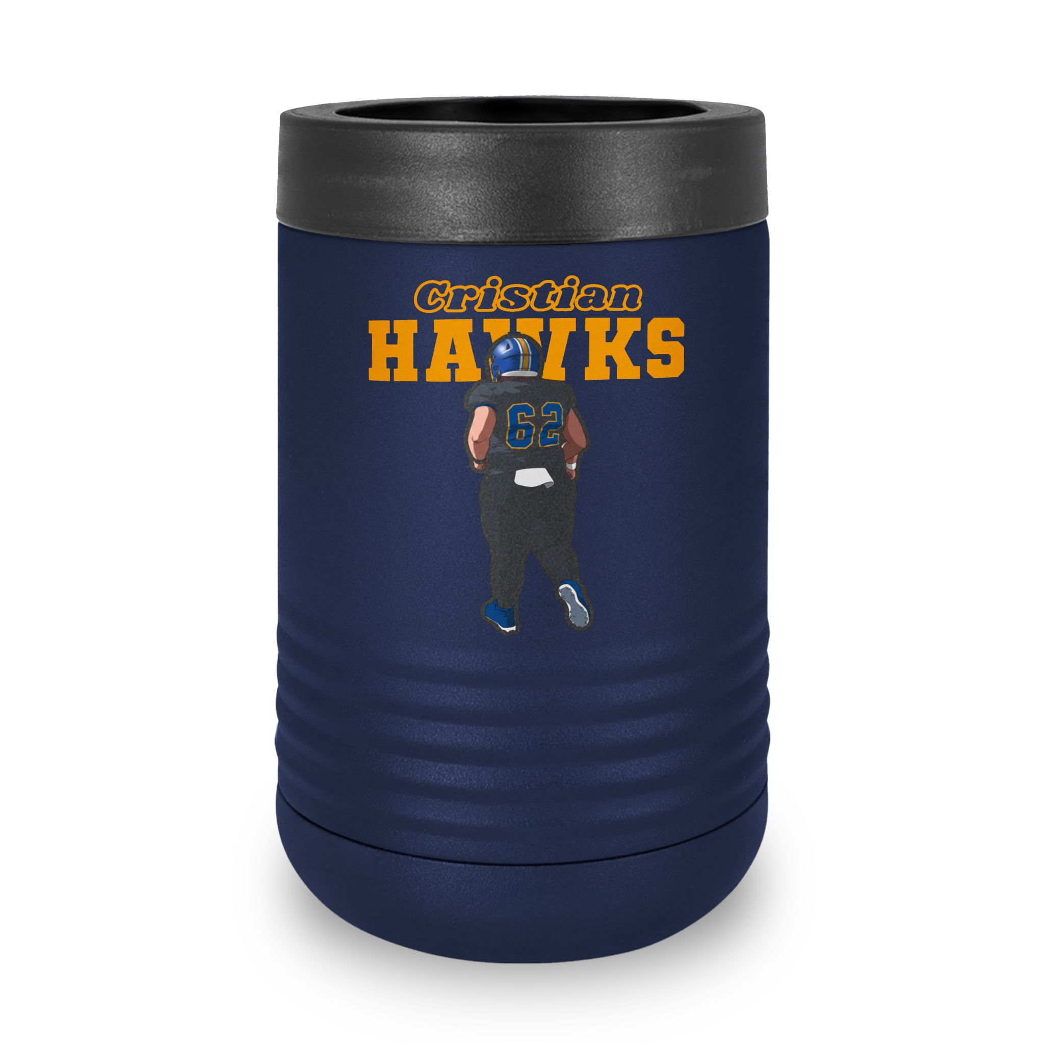 Stainless Can Cooler — character_name_arch in Navy