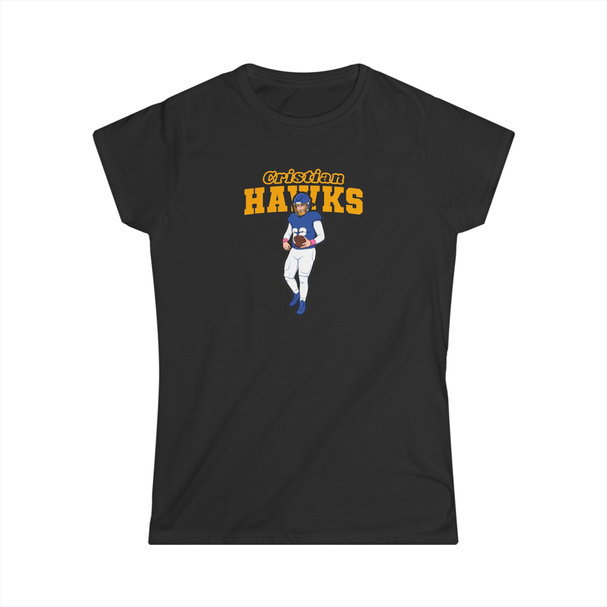 Women's Softstyle Tee — character_name_arch in Black