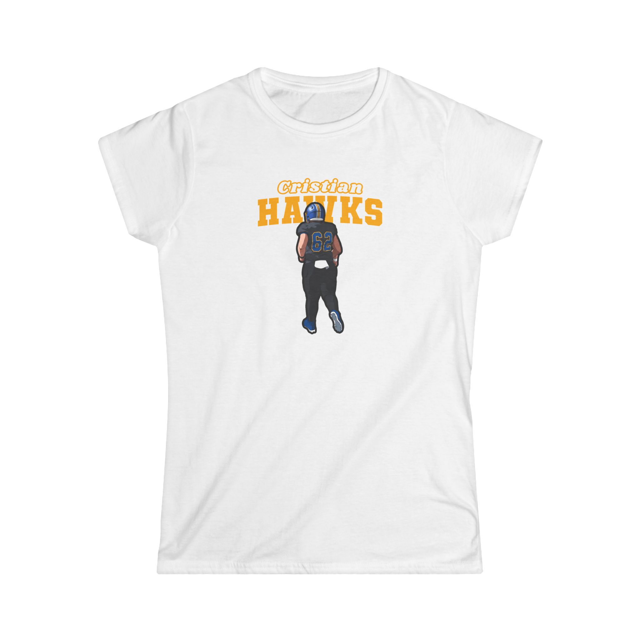Women's Softstyle Tee — character_name_arch in White