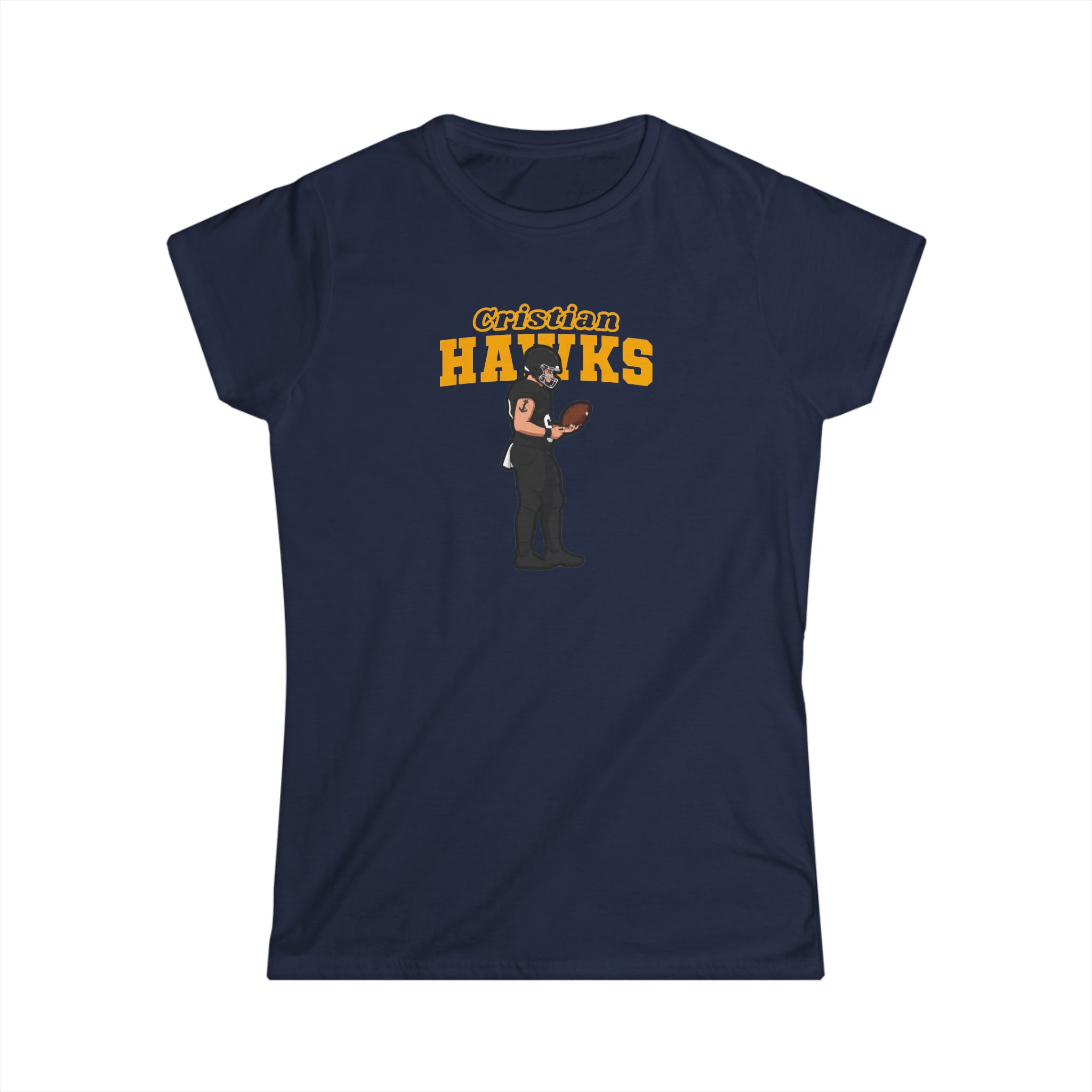Women's Softstyle Tee — character_name_arch in Navy