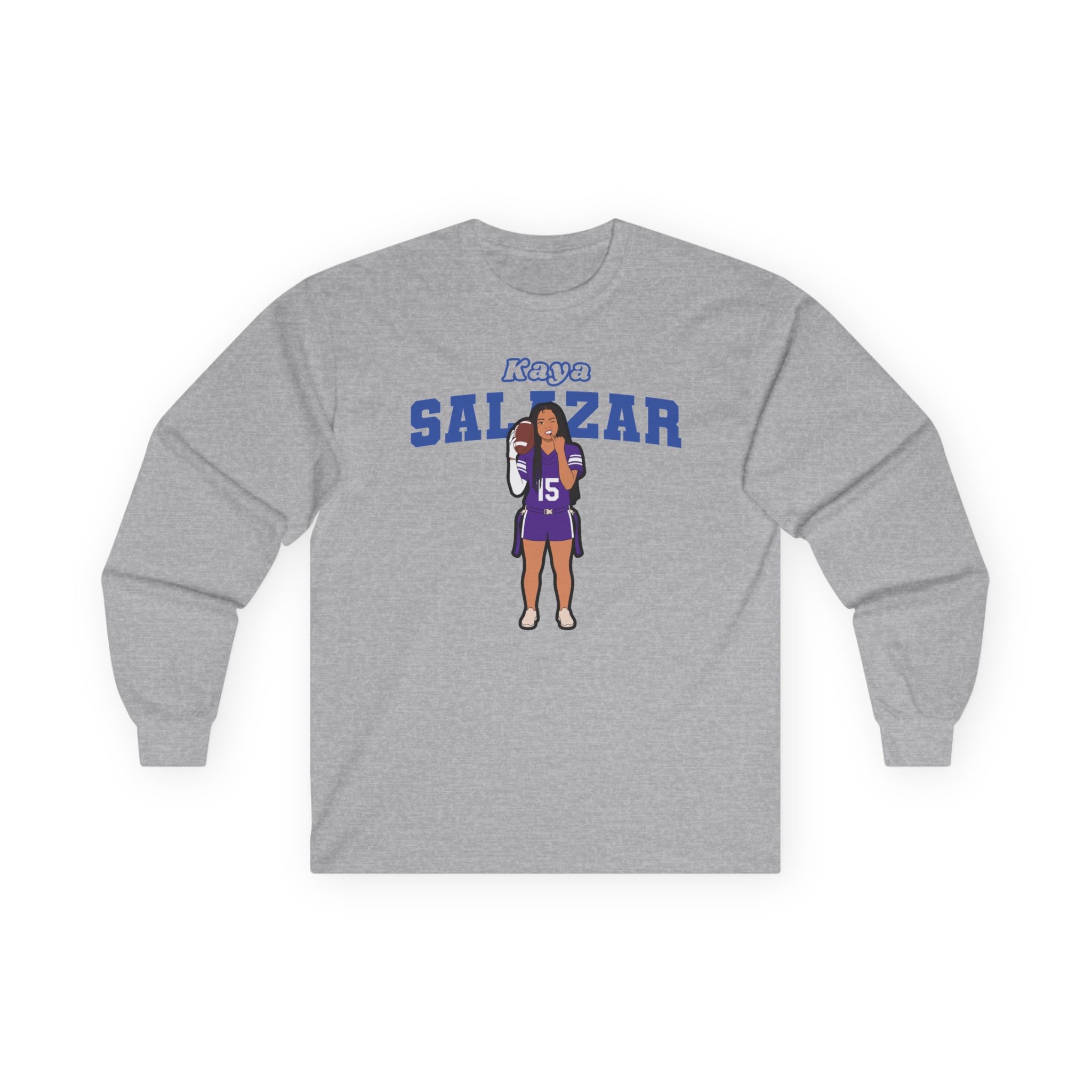 Long Sleeve Tee — character_name_arch in Grey