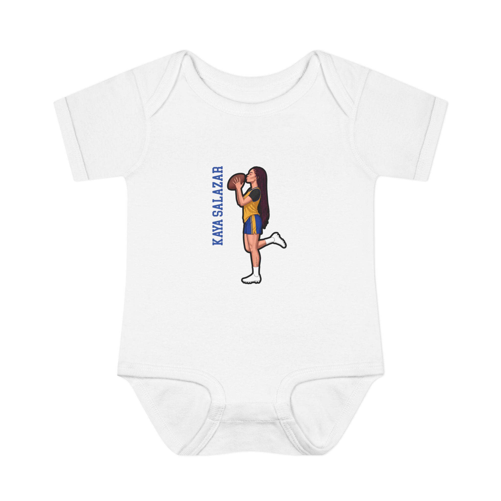 Baby Onesie — character_name_vertical in White