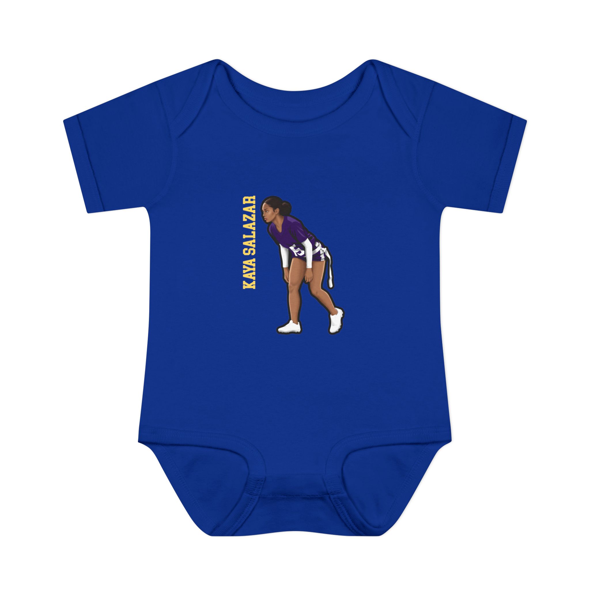 Baby Onesie — character_name_vertical in Royal