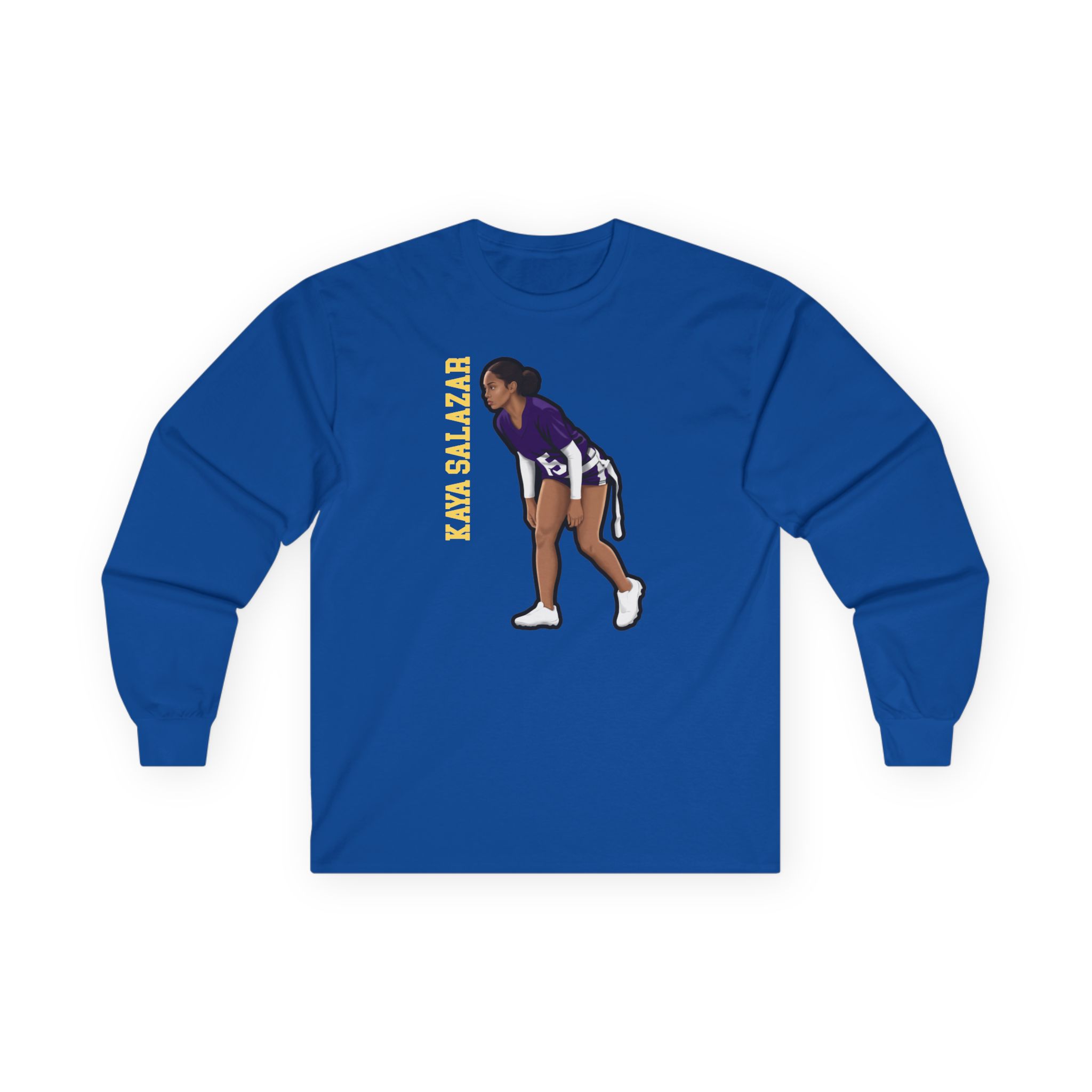 Long Sleeve Tee — character_name_vertical in Royal