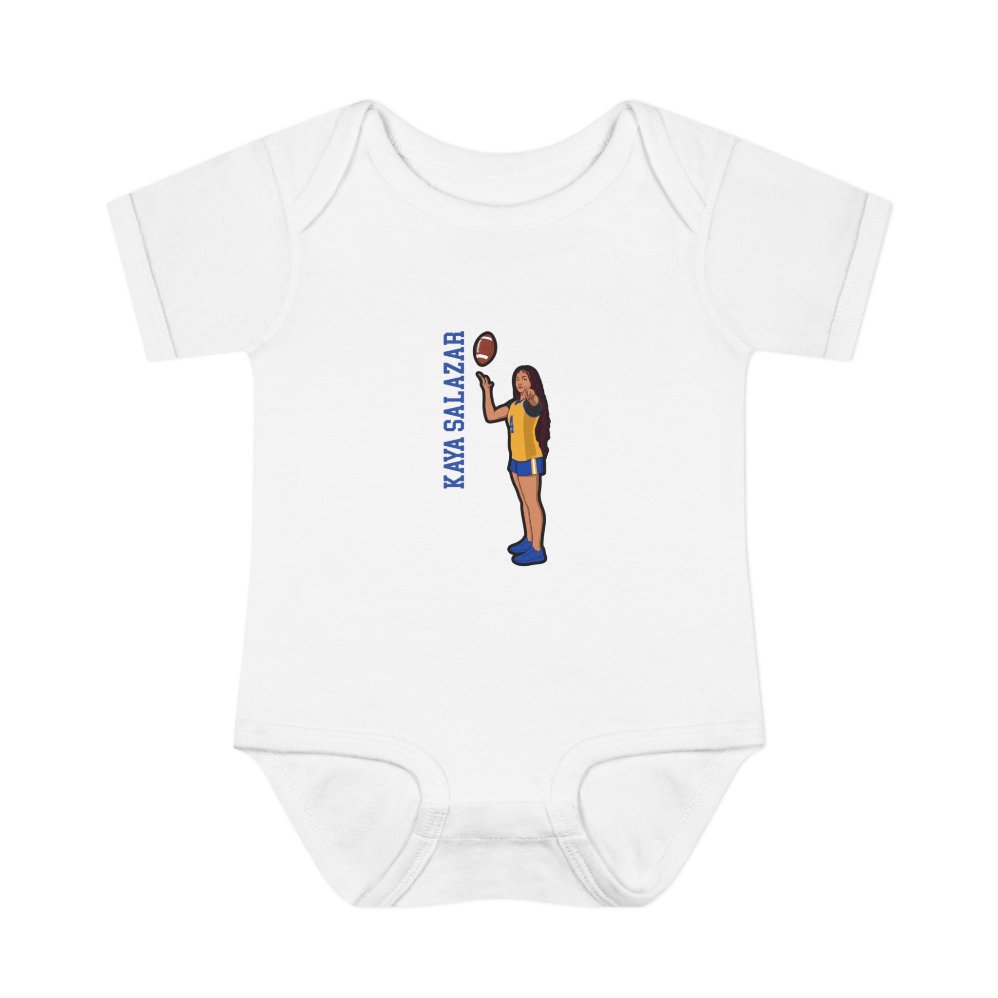 Baby Onesie — character_name_vertical in White