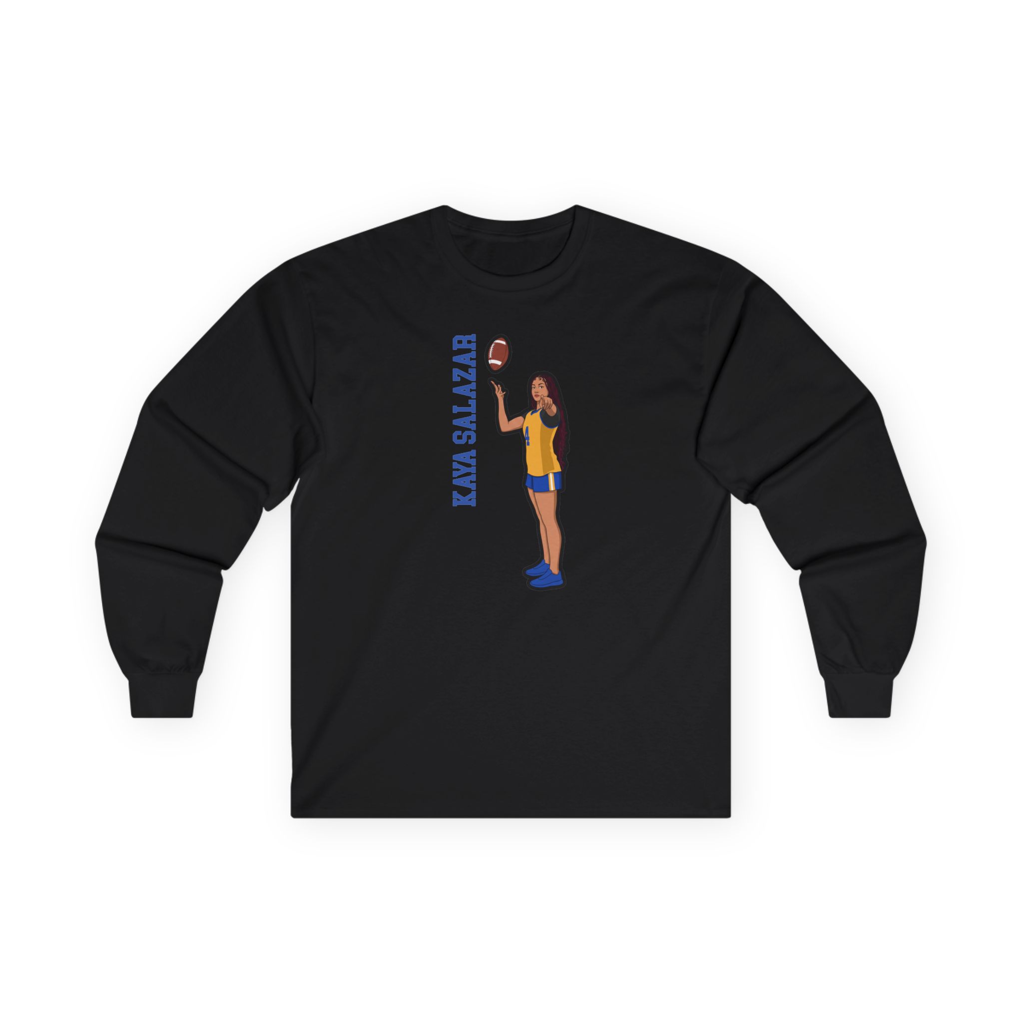Long Sleeve Tee — character_name_vertical in Black