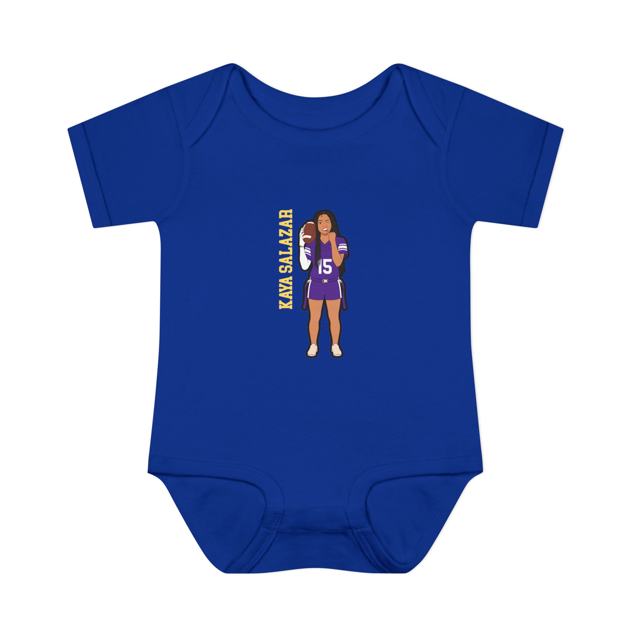 Baby Onesie — character_name_vertical in Royal