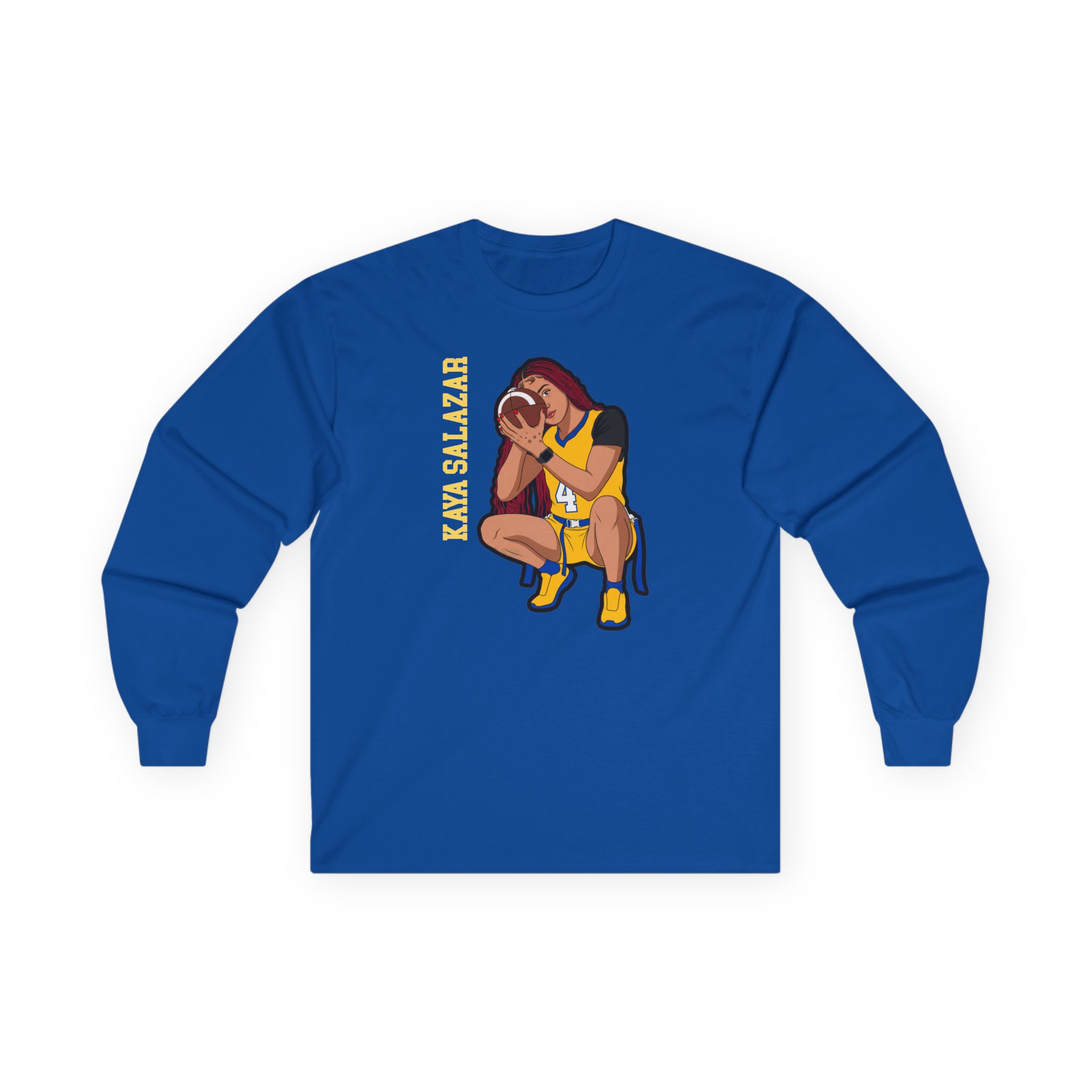 Long Sleeve Tee — character_name_vertical in Royal