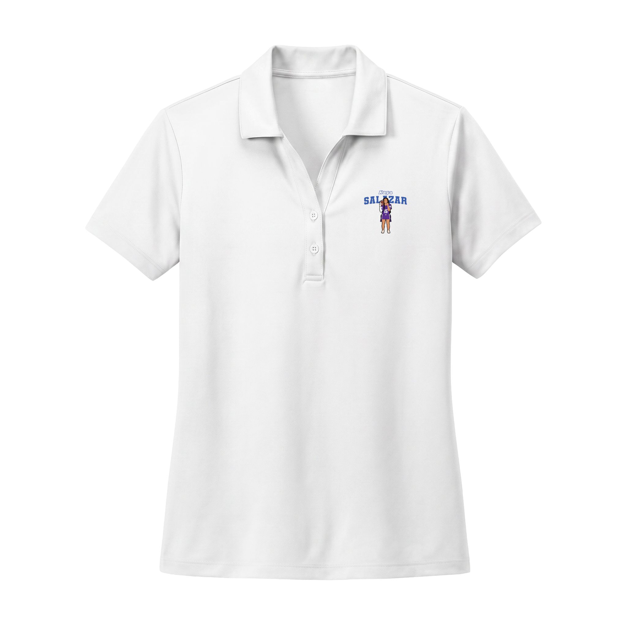 Women's Polo — character_name_arch in White
