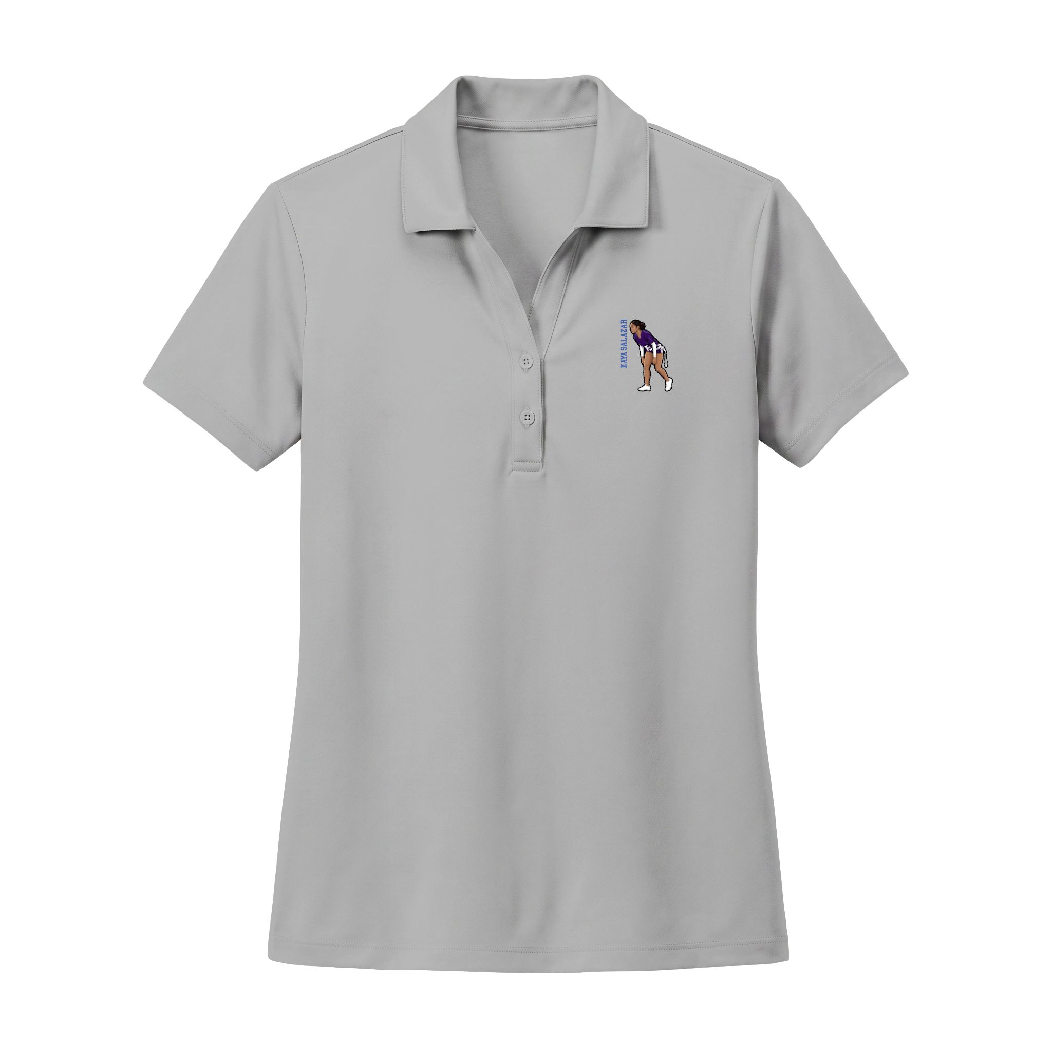 Women's Polo — character_name_vertical in Silver