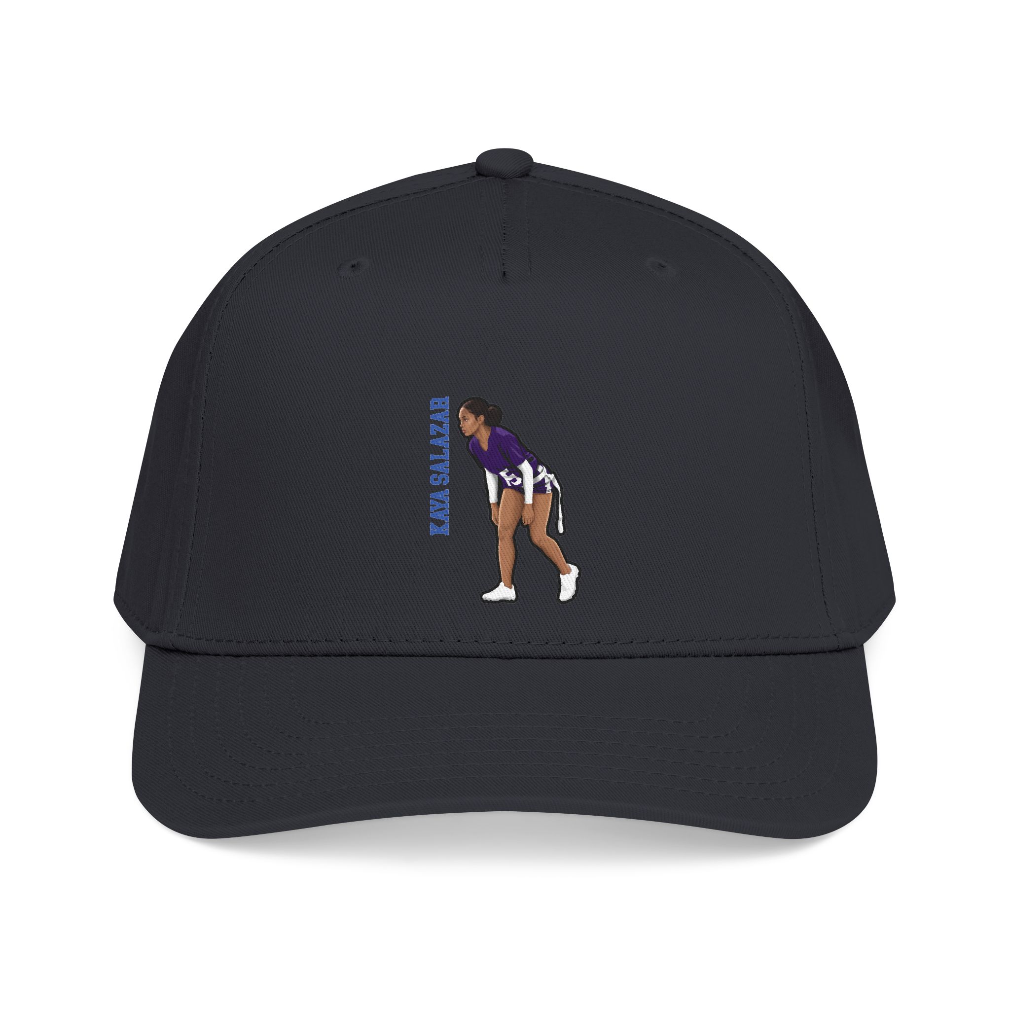 Baseball Cap — character_name_vertical in Black