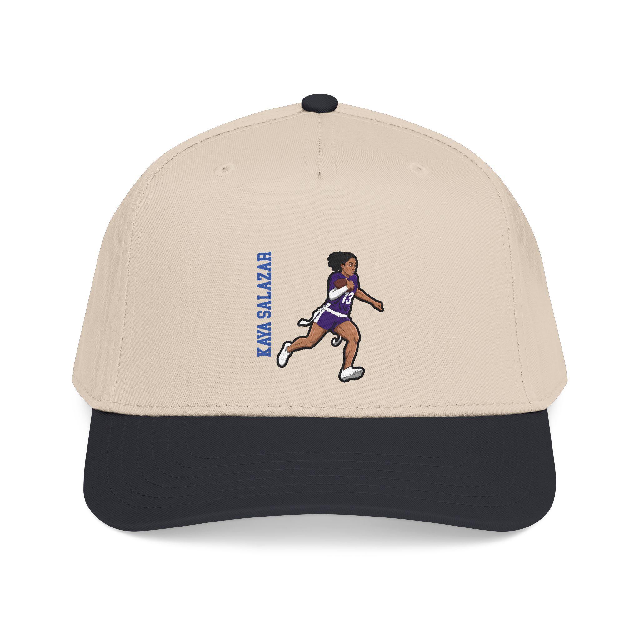 Baseball Cap — character_name_vertical in Black / Natural
