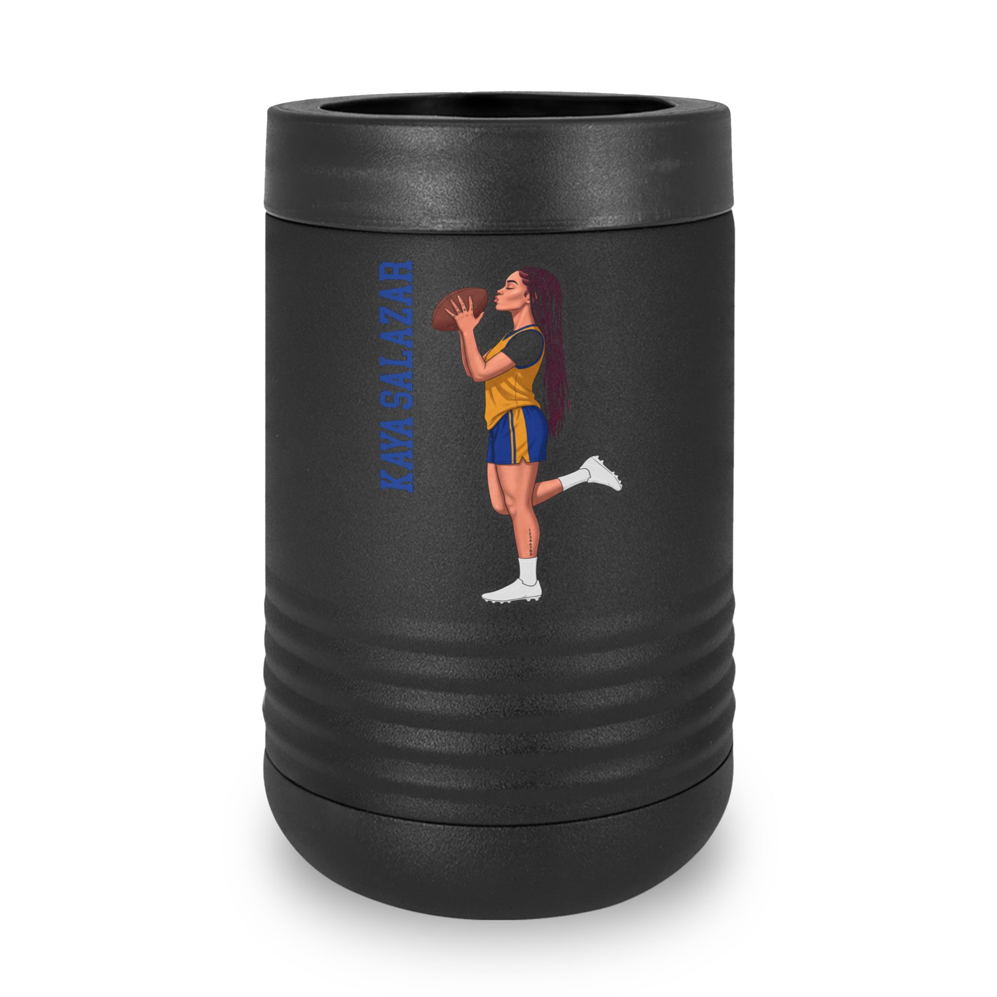 Stainless Can Cooler — character_name_vertical in Black