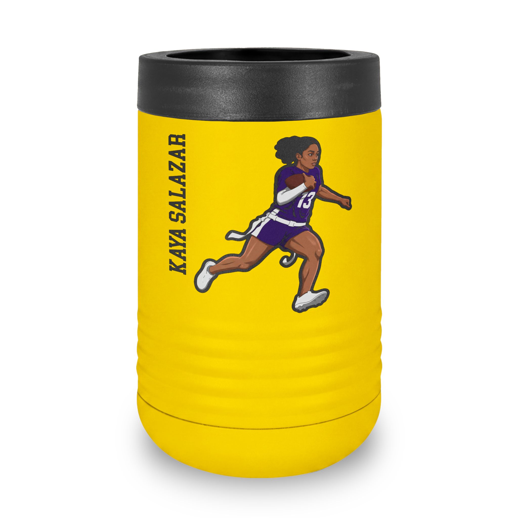 Stainless Can Cooler — character_name_vertical in Yellow