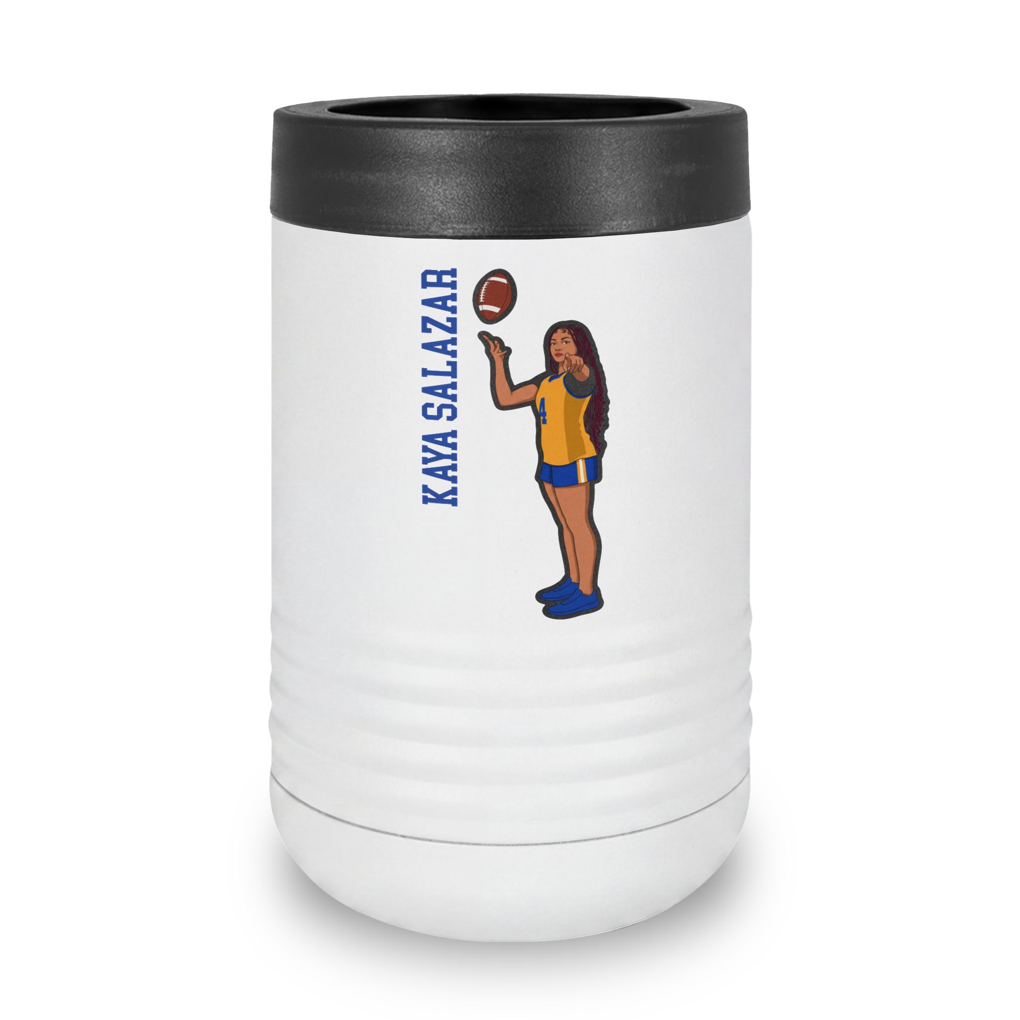 Stainless Can Cooler — character_name_vertical in White