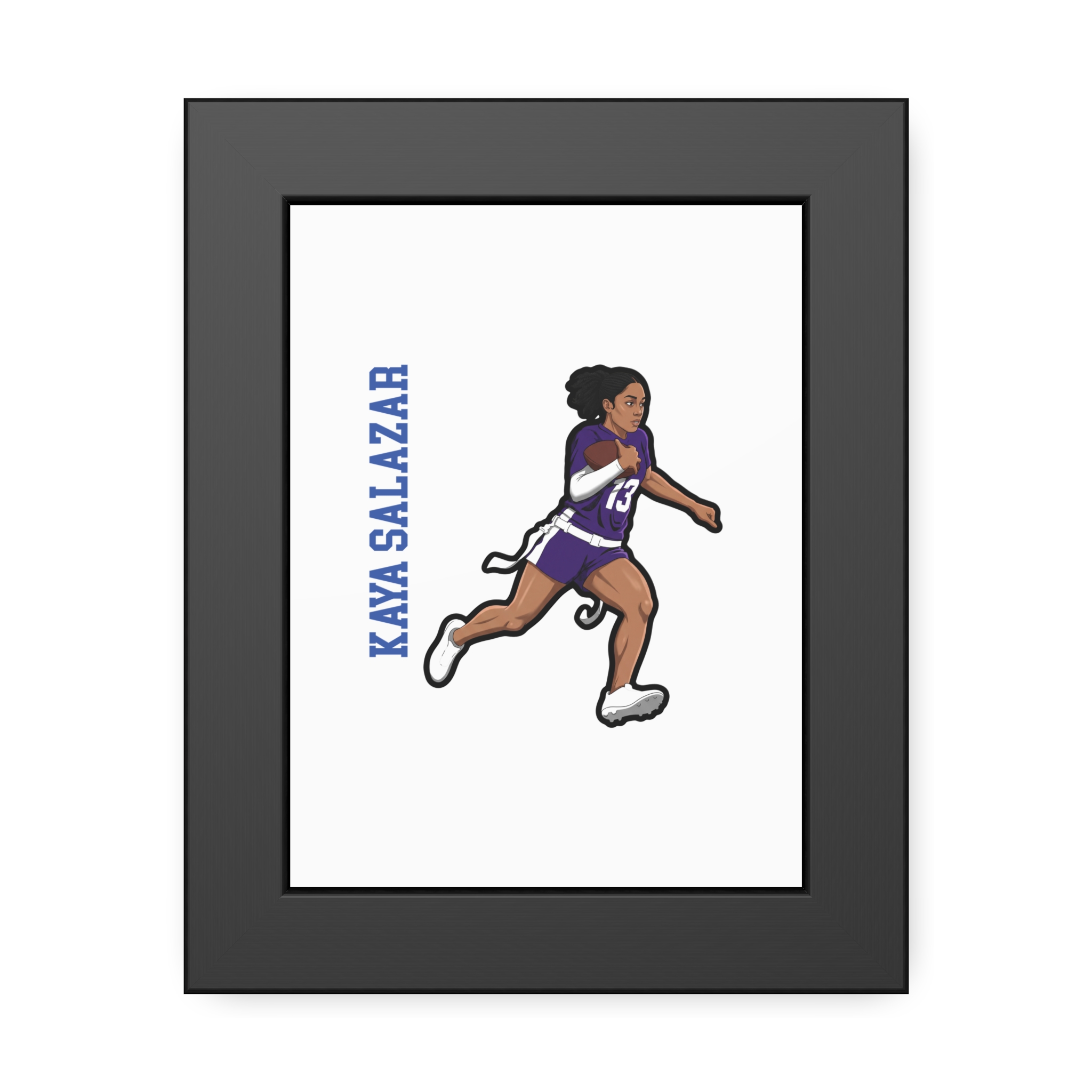 Framed Poster — character_name_vertical in Black
