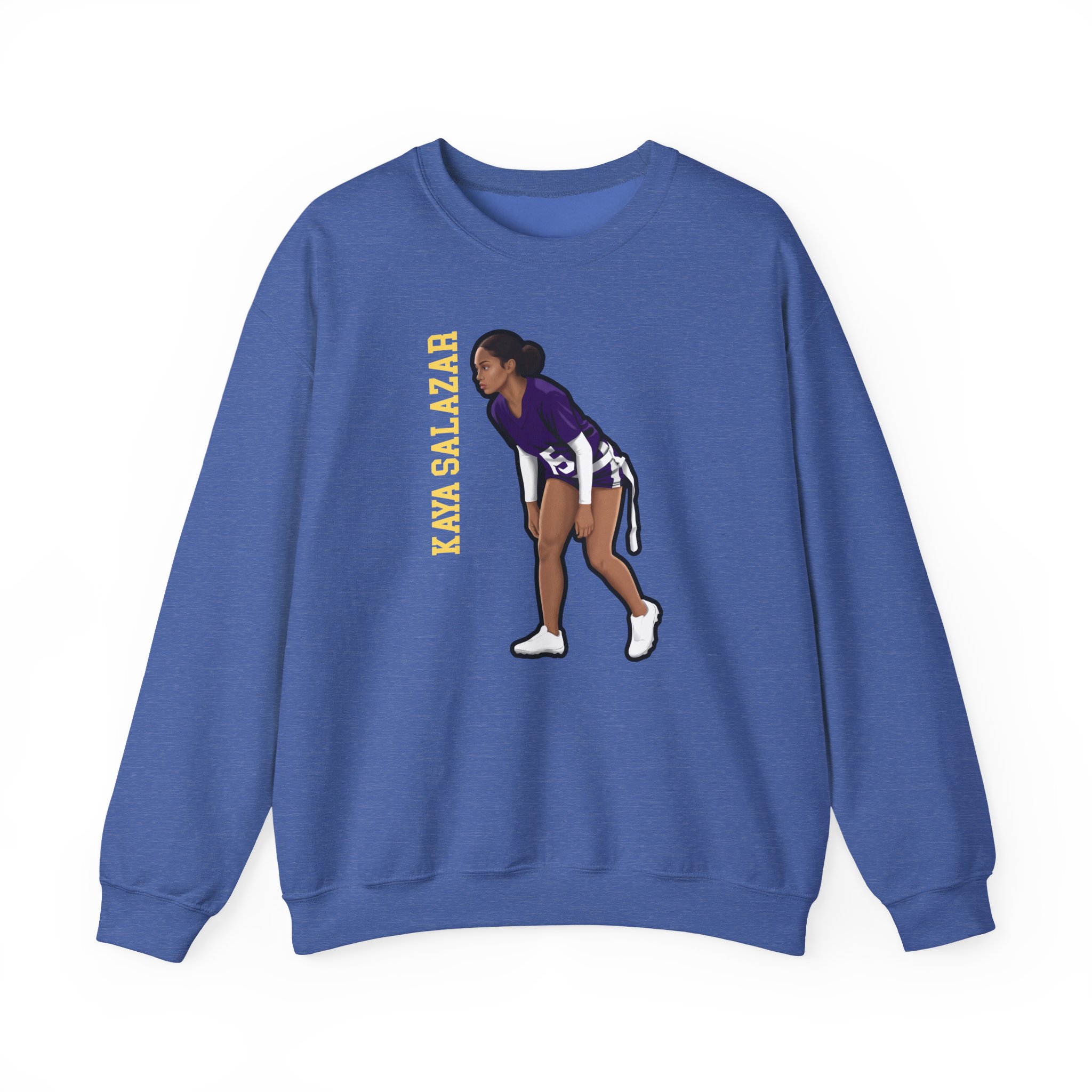 Crewneck Sweatshirt — character_name_vertical in Royal