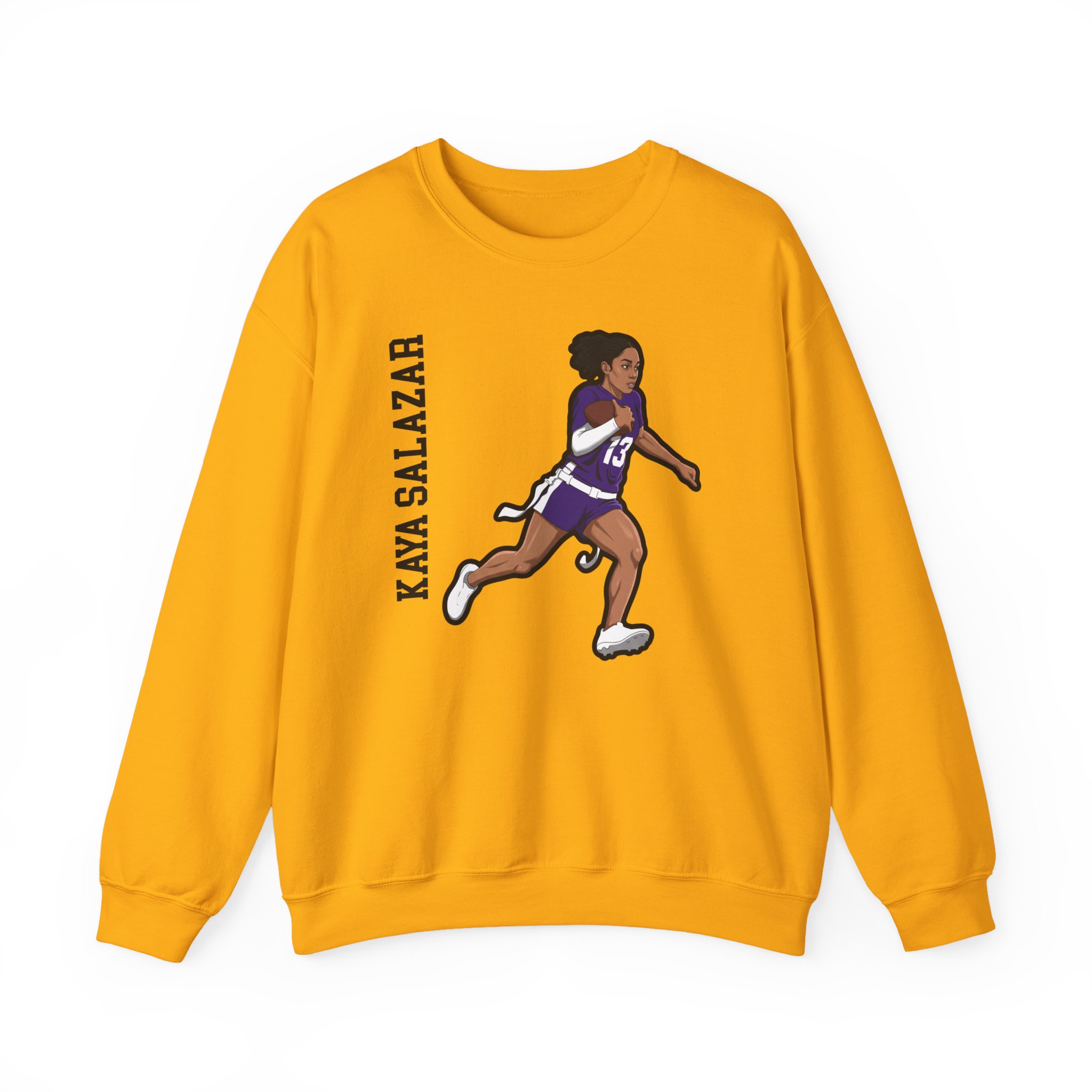 Crewneck Sweatshirt — character_name_vertical in Gold