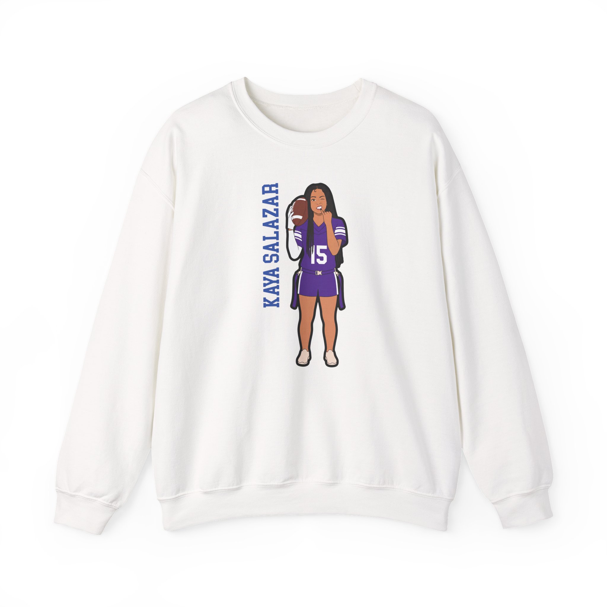 Crewneck Sweatshirt — character_name_vertical in White