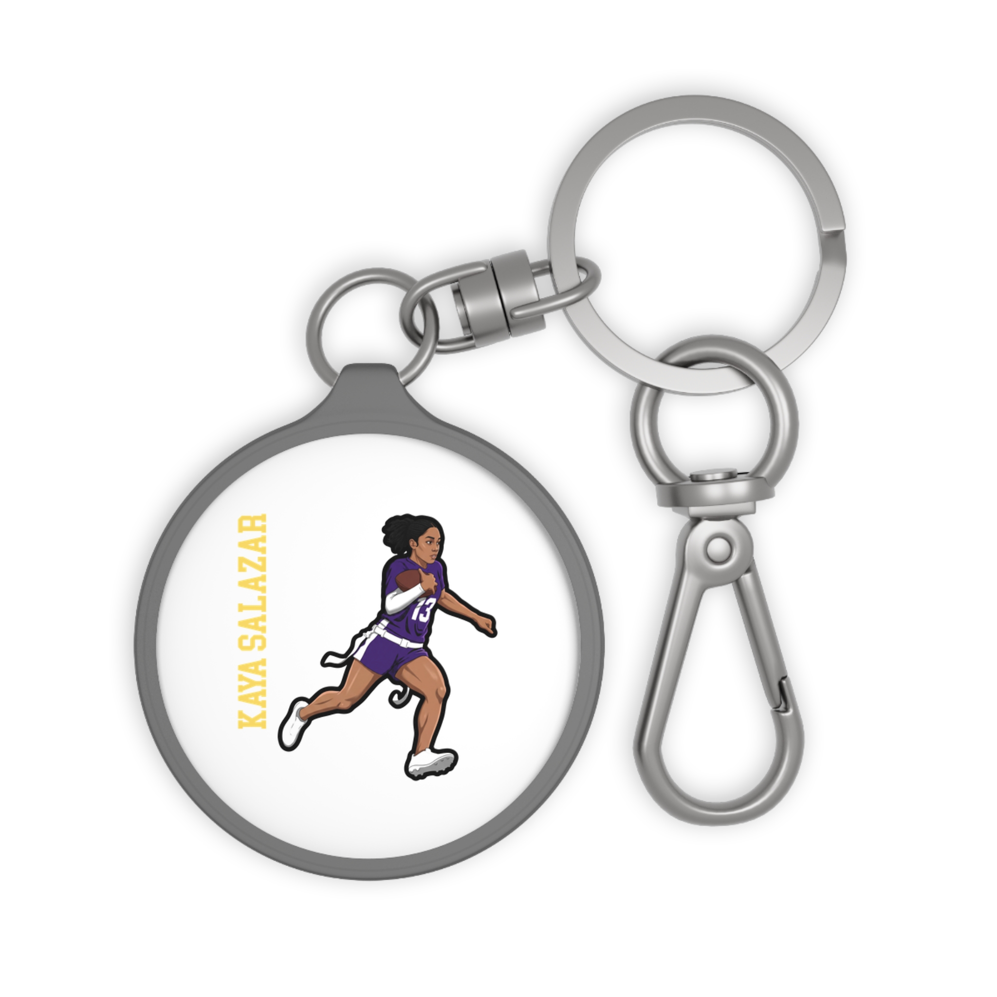 Keychain — character_name_vertical in Grey