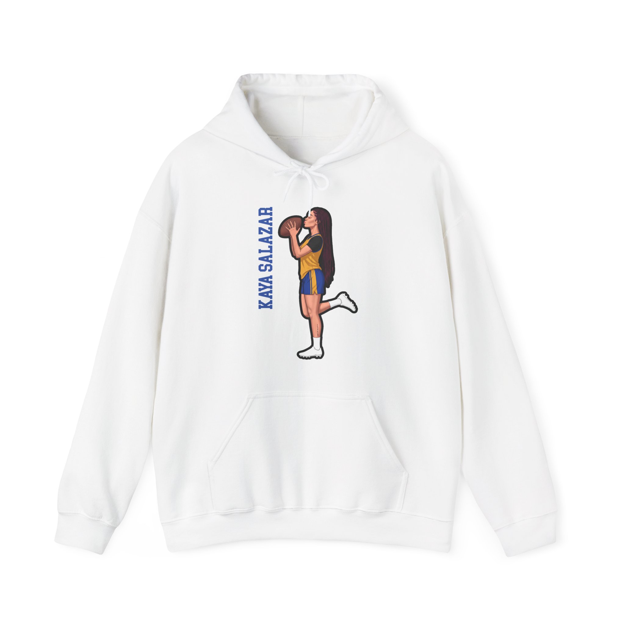 Hoodie — character_name_vertical in White