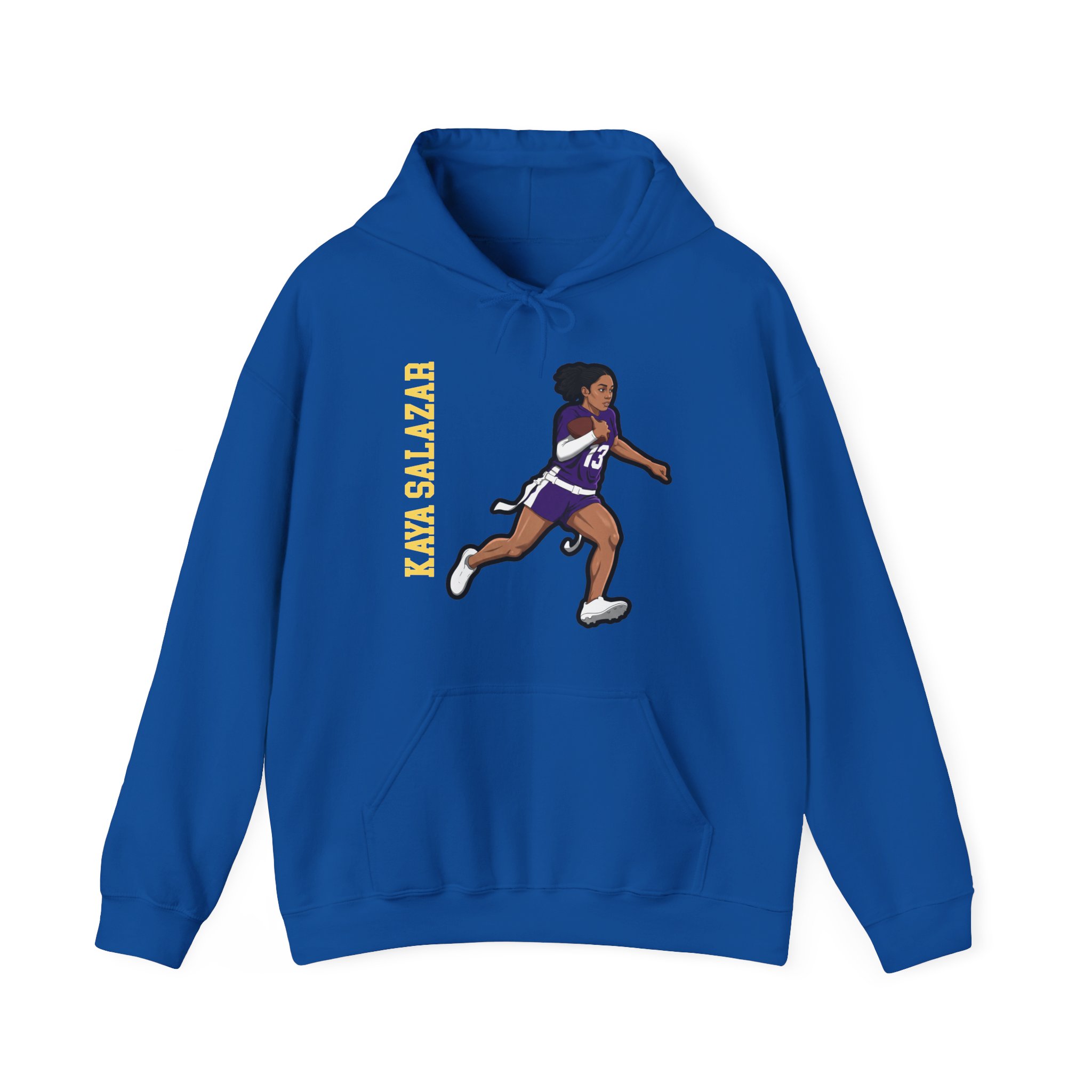 Hoodie — character_name_vertical in Royal