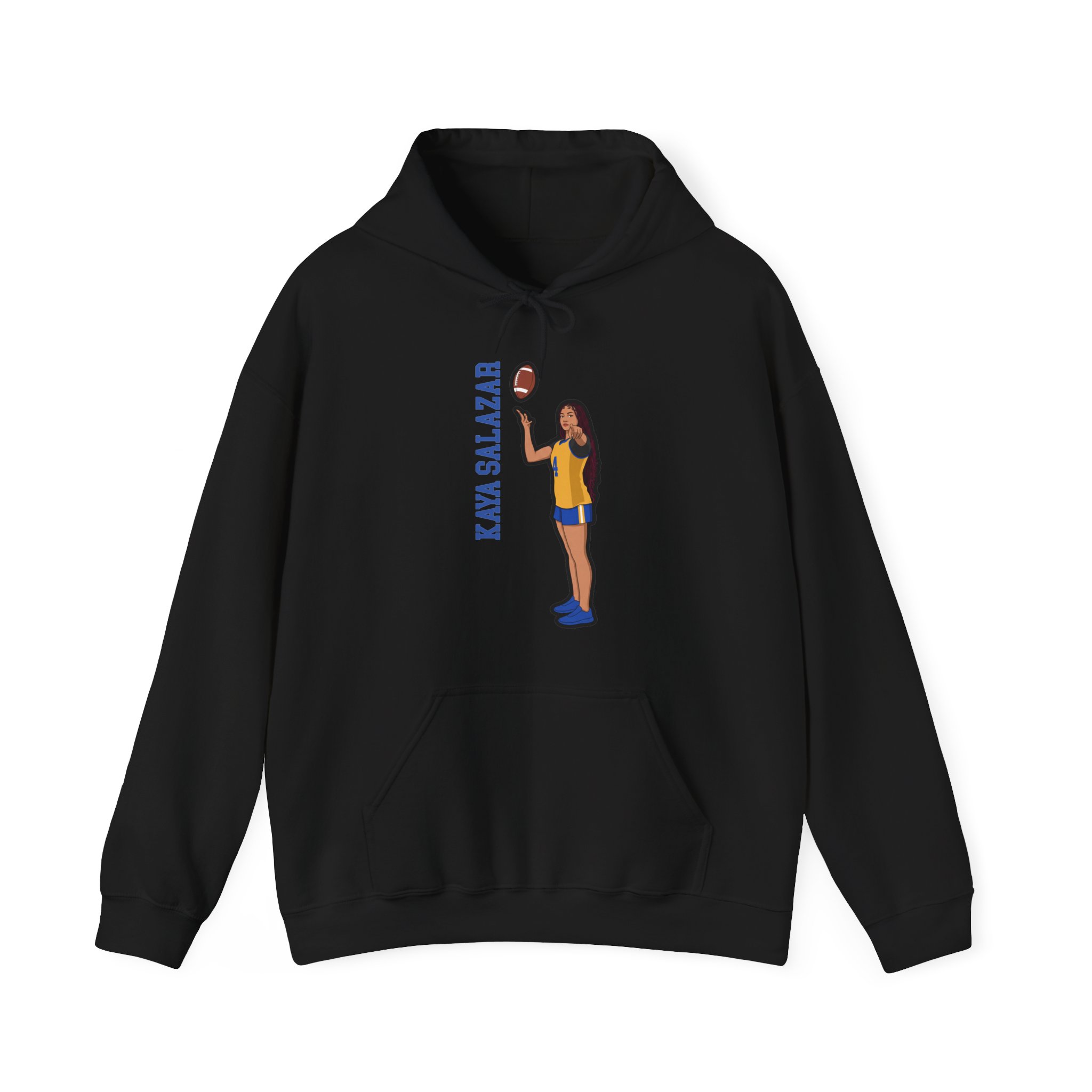 Hoodie — character_name_vertical in Black