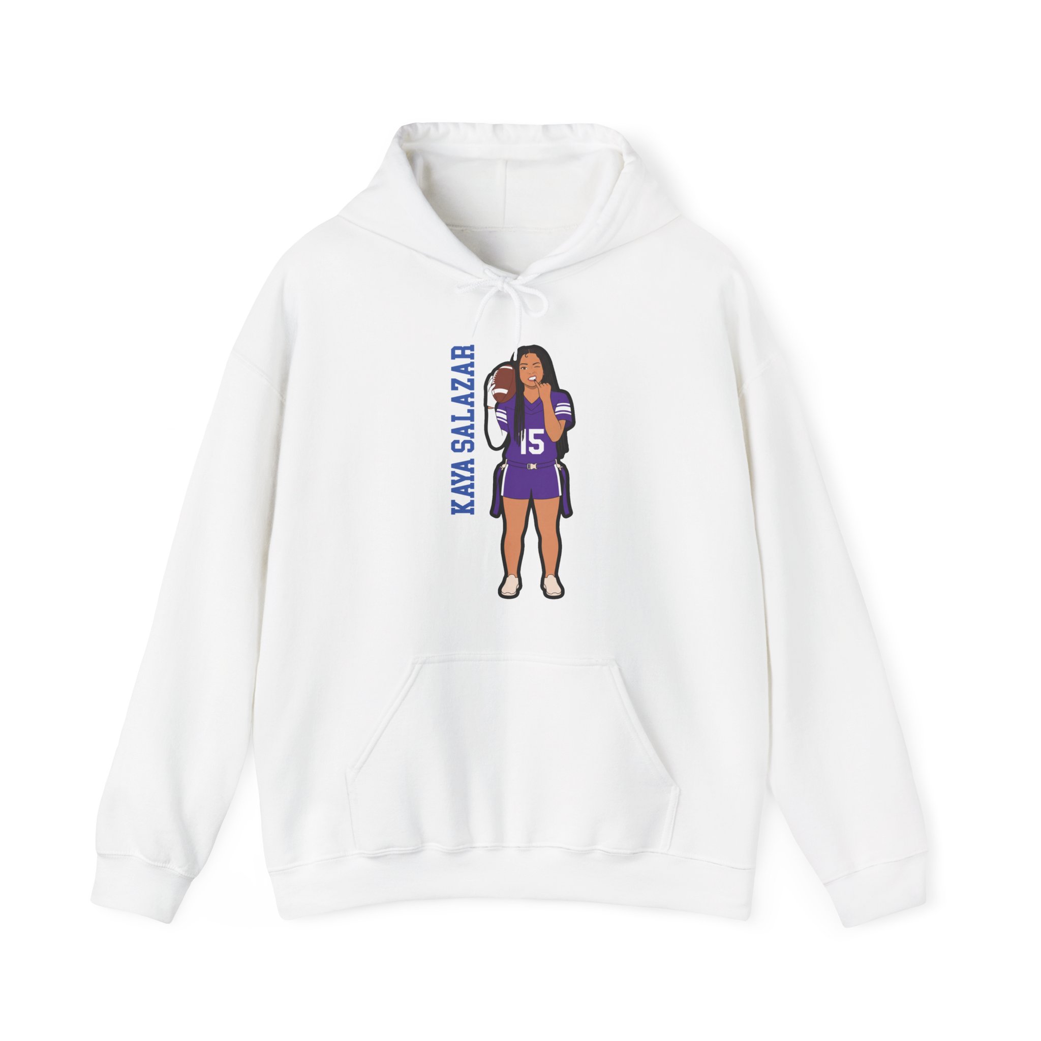 Hoodie — character_name_vertical in White