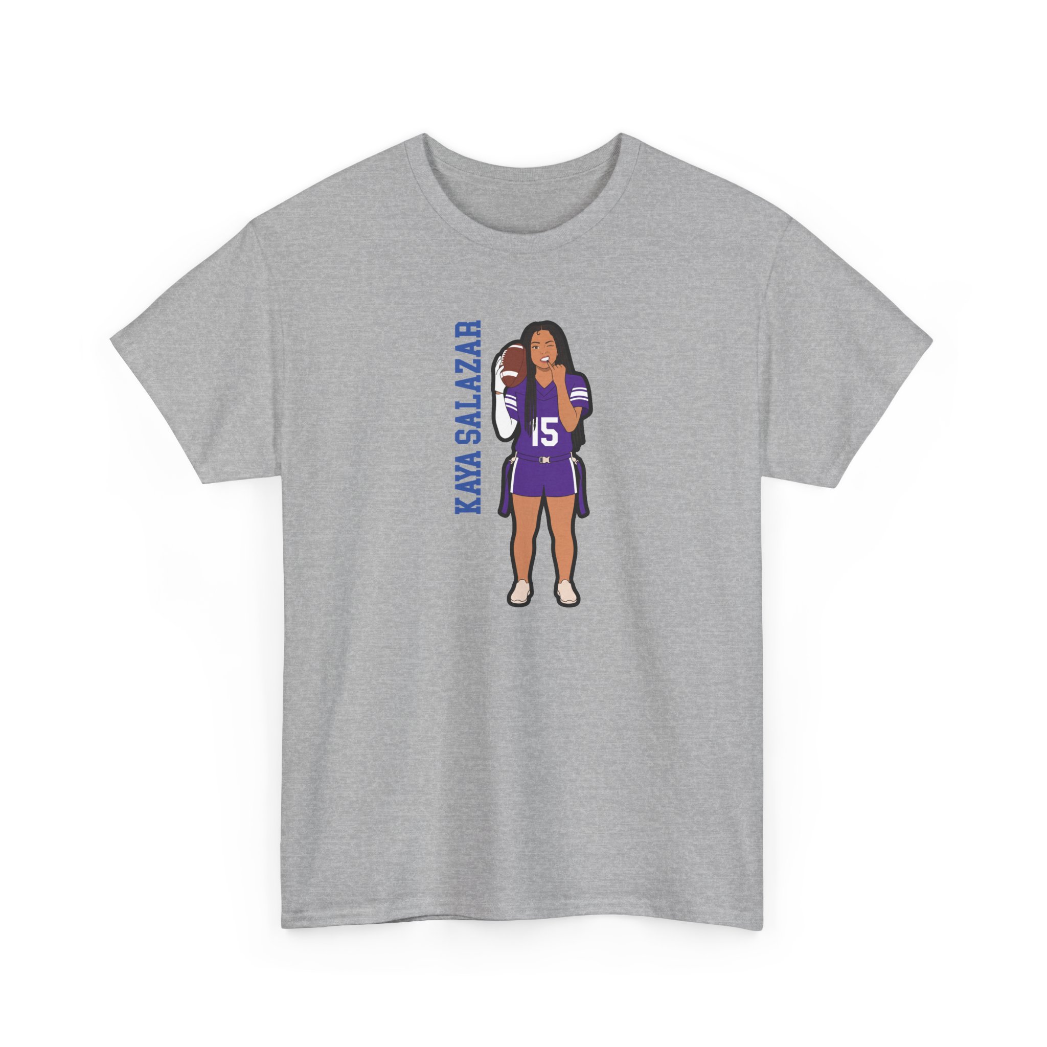 Tee — character_name_vertical in Grey